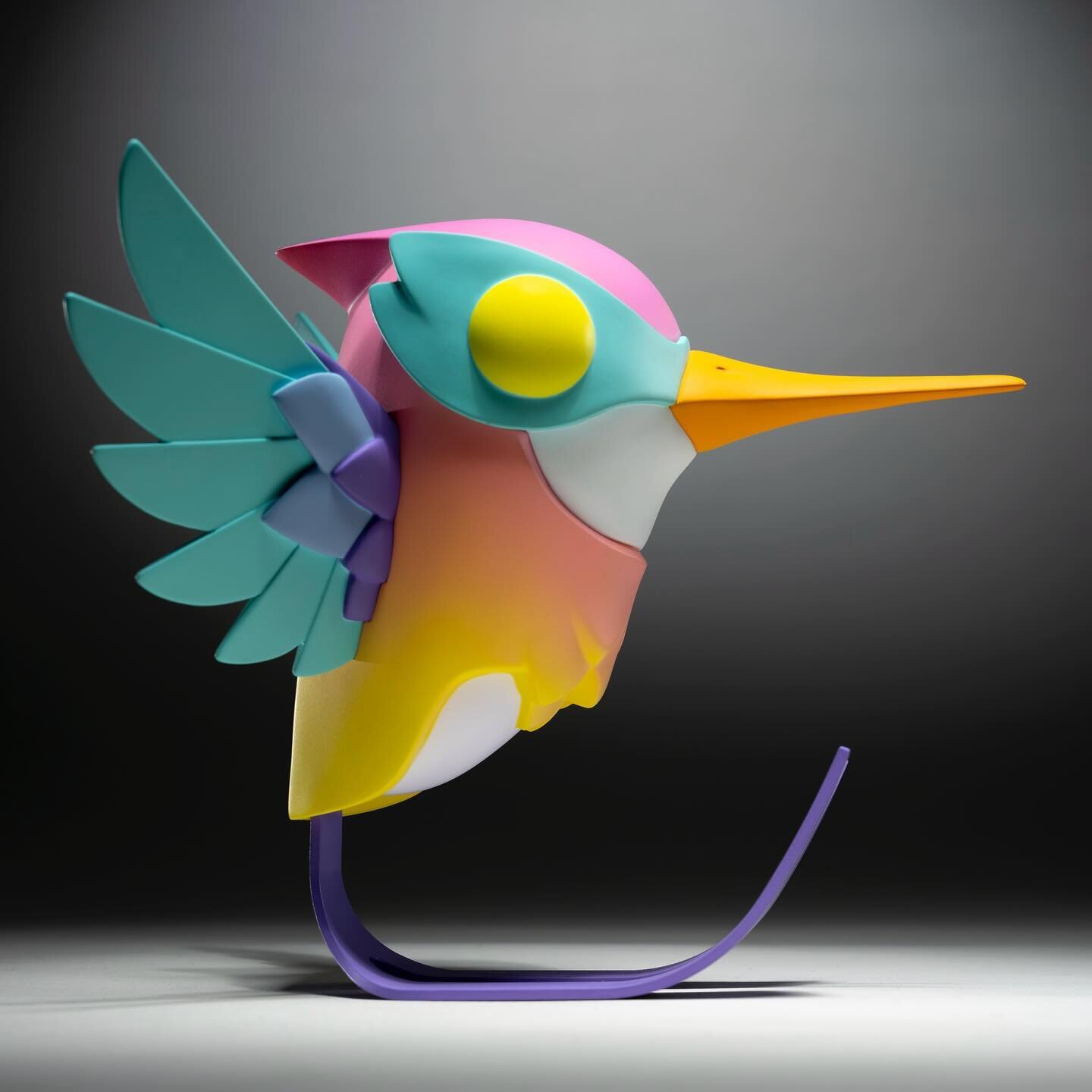 We are thrilled to introduce you to KOKO, the blissful hummingbird from our recent solo exhibition who is about to take flight in vinyl for the very first time.  
KOKO  6&rsquo;&rsquo; and 4&rsquo;&rsquo; vinyl sculptures Available April 4-7 at TTE &