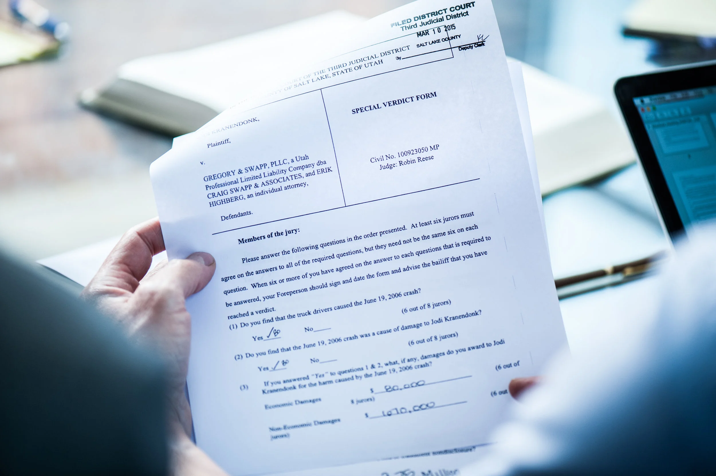 Salt Lake County jury returns $3.5 million verdict for Ogden woman  harmed by former attorneys’ legal malpractice