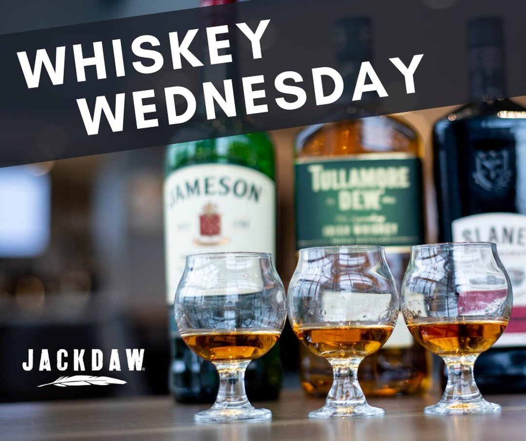 Whiskey Wednesday is here! Enjoy whiskey over $12 at half-price + $5 OFF whiskey flights until close tonight. Come perch and partake! 🥃

@jamesonci @txwhiskey

#whiskeywednesday #jackdawfortworth #cocktails #happyhour #fortworth