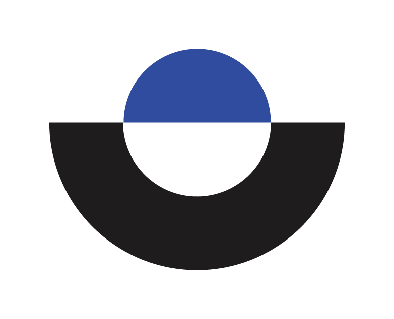 A pie chart divided into three segments, with the top segment in blue, the middle segment in black, and the bottom segment in dark gray or black. The segments are labeled 'A', 'B', and 'C' respectively.