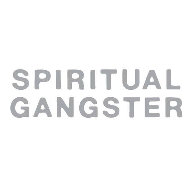 Text image reading 'SPIRITUAL GANGSTER' in bold, gray letters