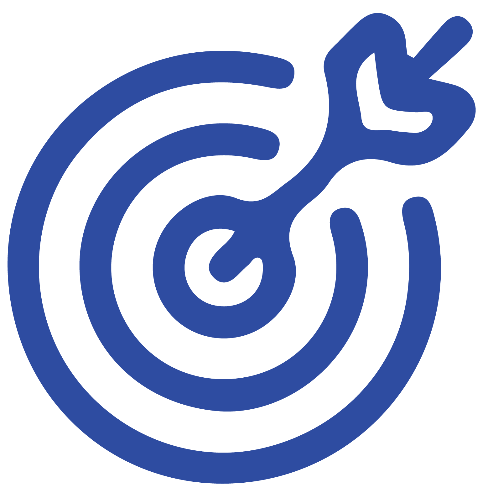 Blue spiral logo with a stylized hand giving a thumbs-up sign in the center.