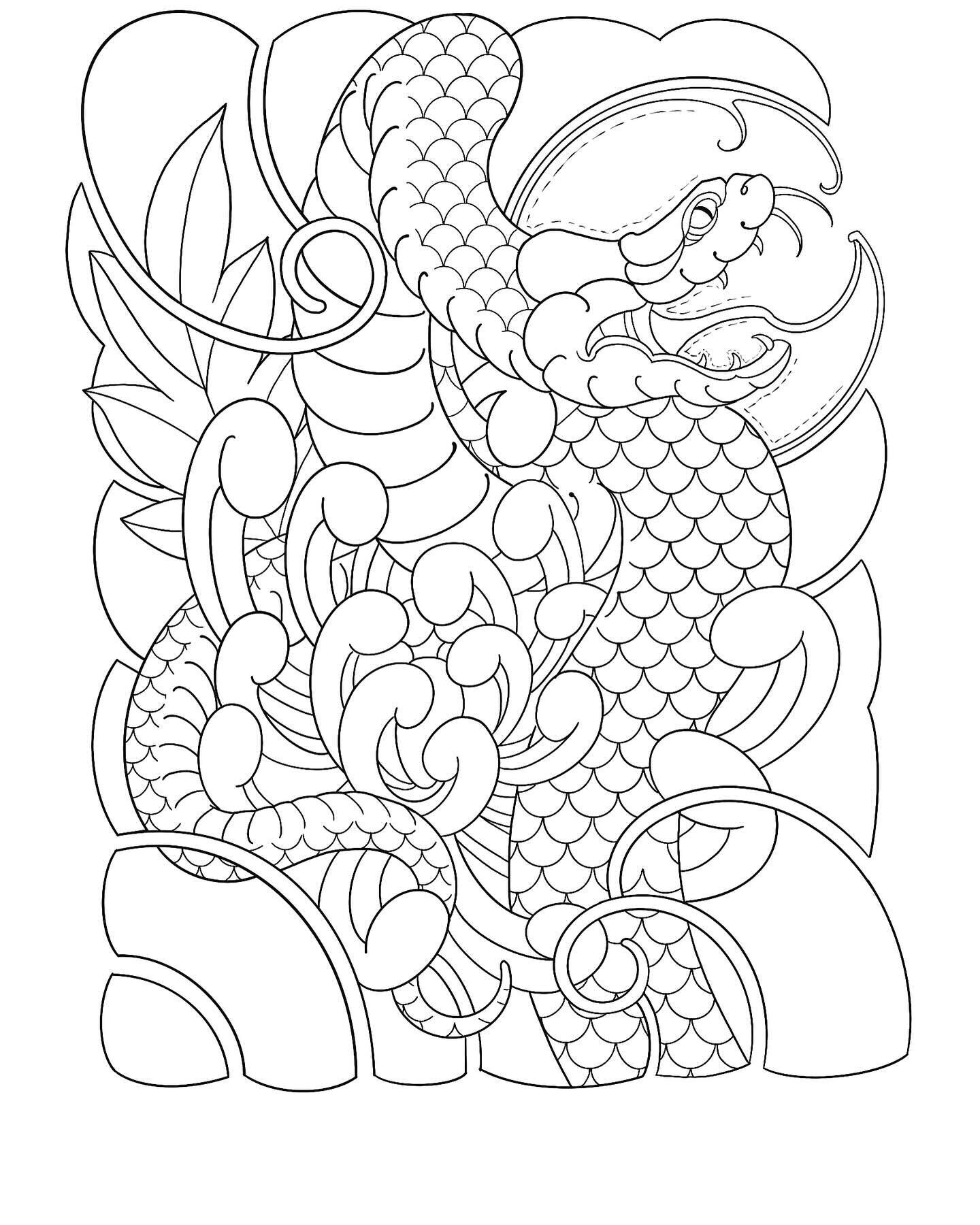 Drew this really cool Japanese traditional snake that would make for a dope tattoo. If you are interested in this design just call @inkedarts or DM me for booking details. Thanks for looking!!!! #newtattoo #snaketattoo #traditionaltattoo #tattoodesig