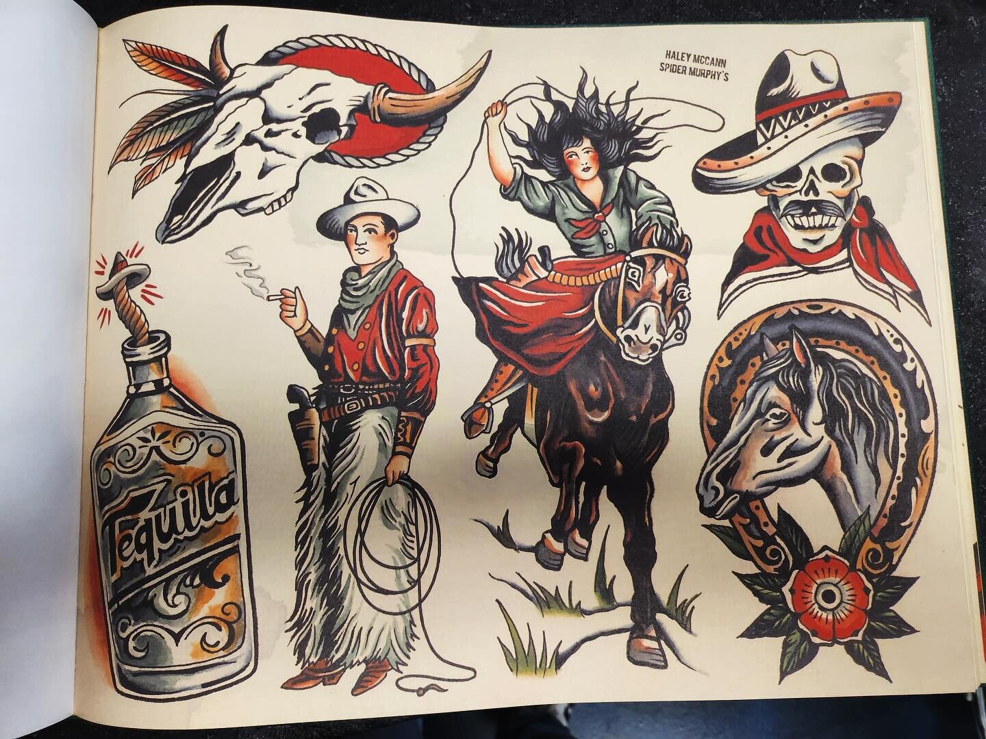 Some old school American Tradition designs by Haley McCann that I&rsquo;d love to do ! Black and Grey colorway also available 🐴
DM to book or questions! 
.
.
.
.
#americantraditional #oldschooltattoo #tattoo #americantraditionalflash #gwinnett #geor