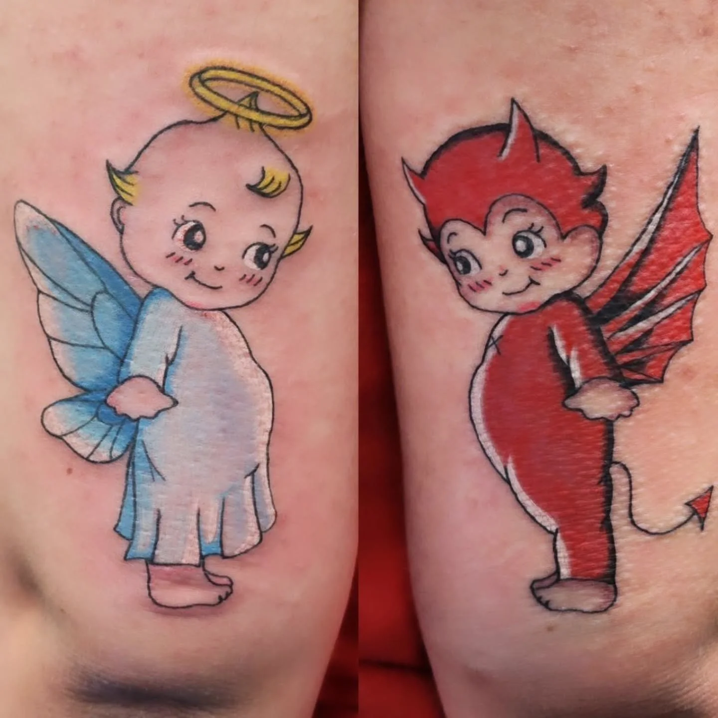 Kewpie Babies for Valentina! 👶 I loved doing these lil babies sooo much, theyre so cute! 😊❤️
.
.
.
.
.
.
.
.
#kewpie #kewpietattoo #kewpiedoll
#georgiatattoo #georgiatattooartist #tattooartist #fullcolortattoo #flashtattoo