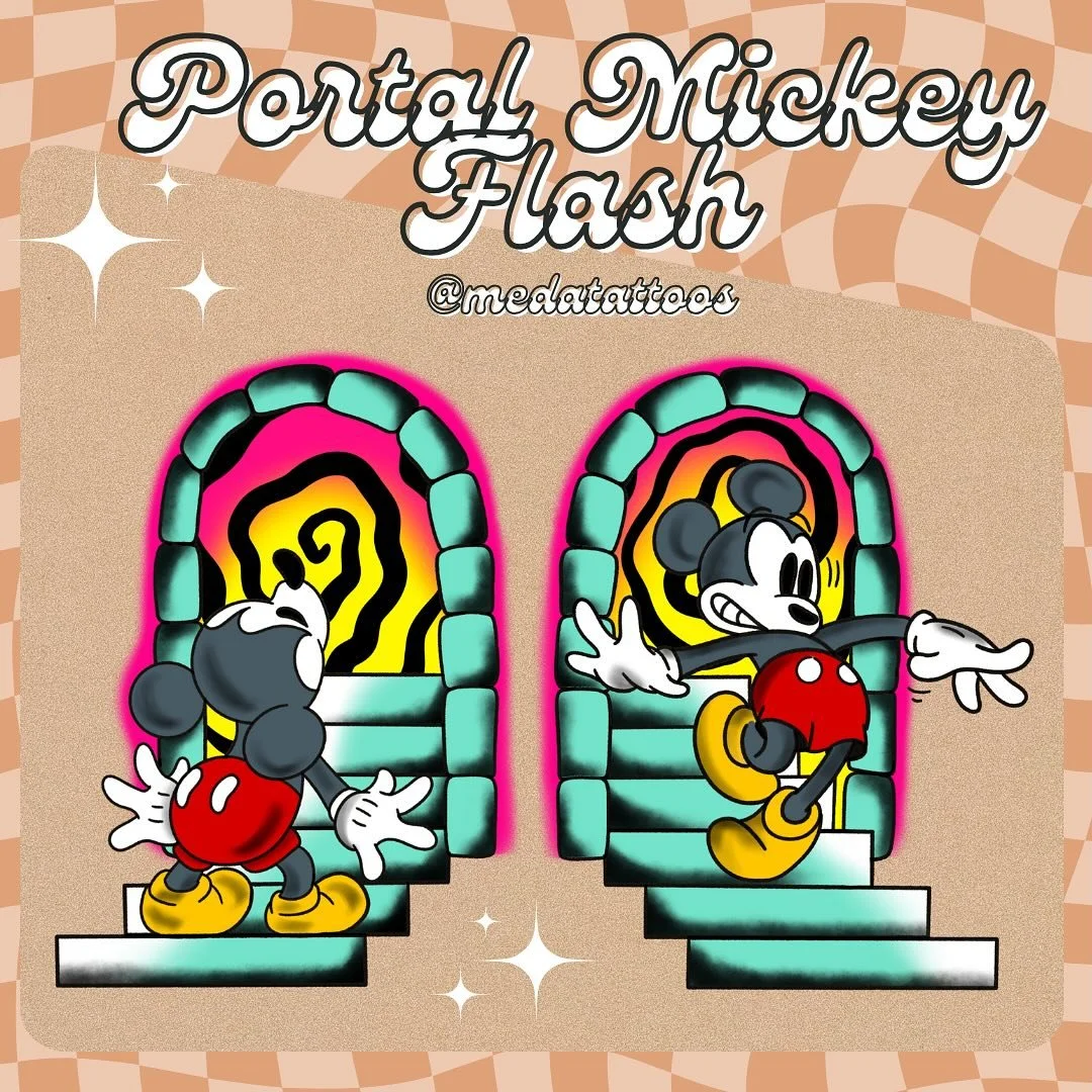 Portal Mickey Flash is now available! Get both on your calves/wherever you want OR get one and have your bestie get the other to match! 🐭🤝🐭 Let’s just make something cool happen!
.
DM for pricing and availability! I’d love to do these
