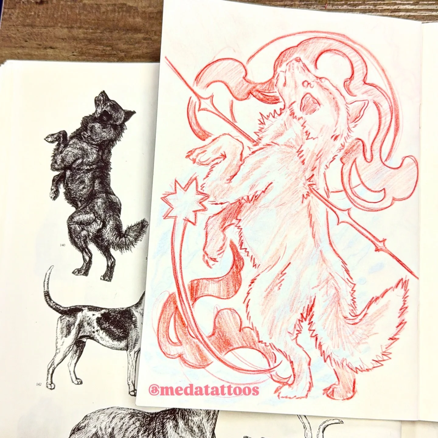 Hand drawn design available to claim ❤️ 
DM me to book this puppy 🐺💘

#atlantatattooartist #georgiatattoo