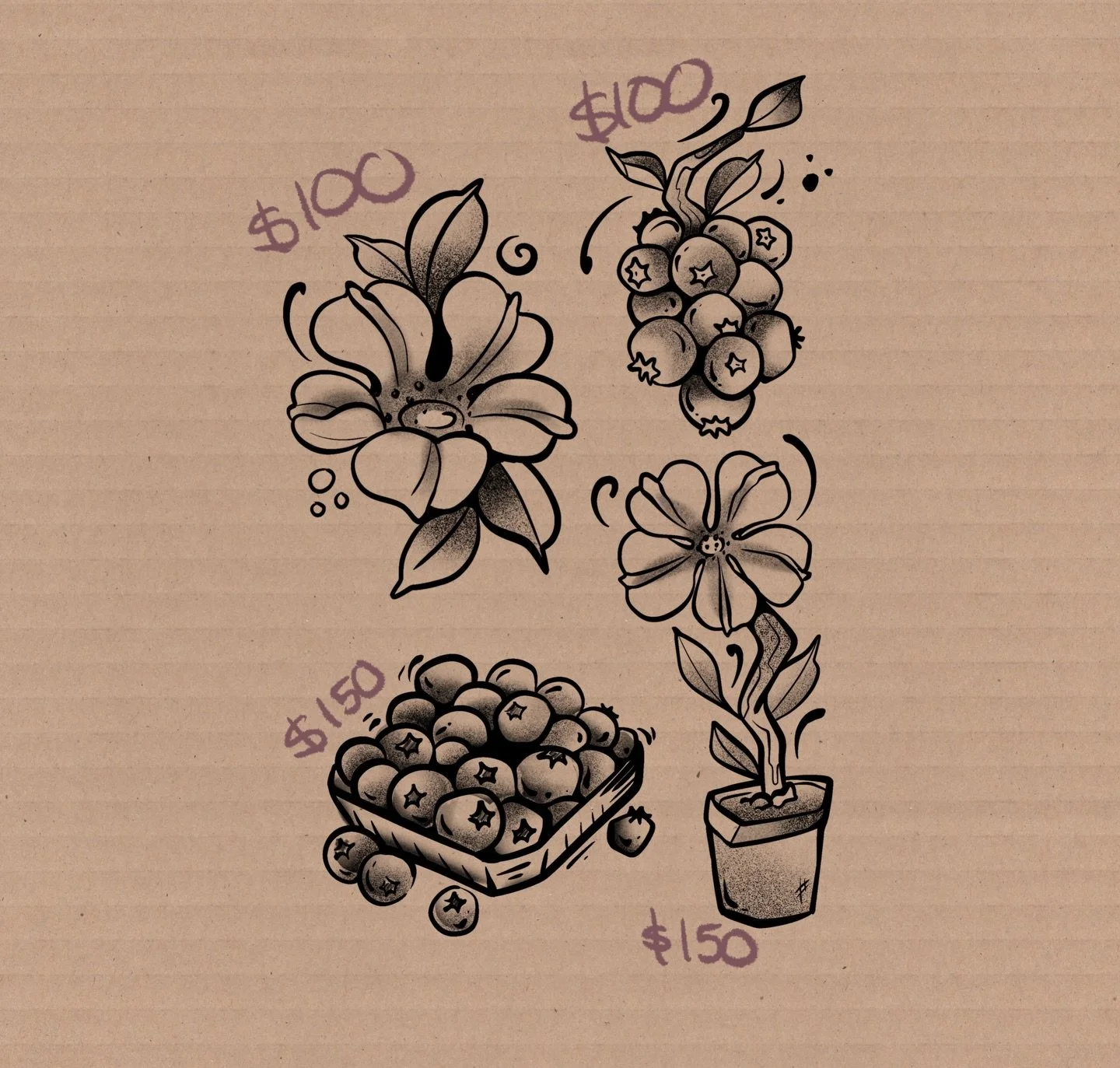 Some new spring time flash I&rsquo;ve been working on. All hand drawn.

Have you watched the new season of Bridgerton? Let&rsquo;s talk about it while you get a tattoo 💃🏽

All roughly between $90-$150 except for the fawn :)

Booking can be made via