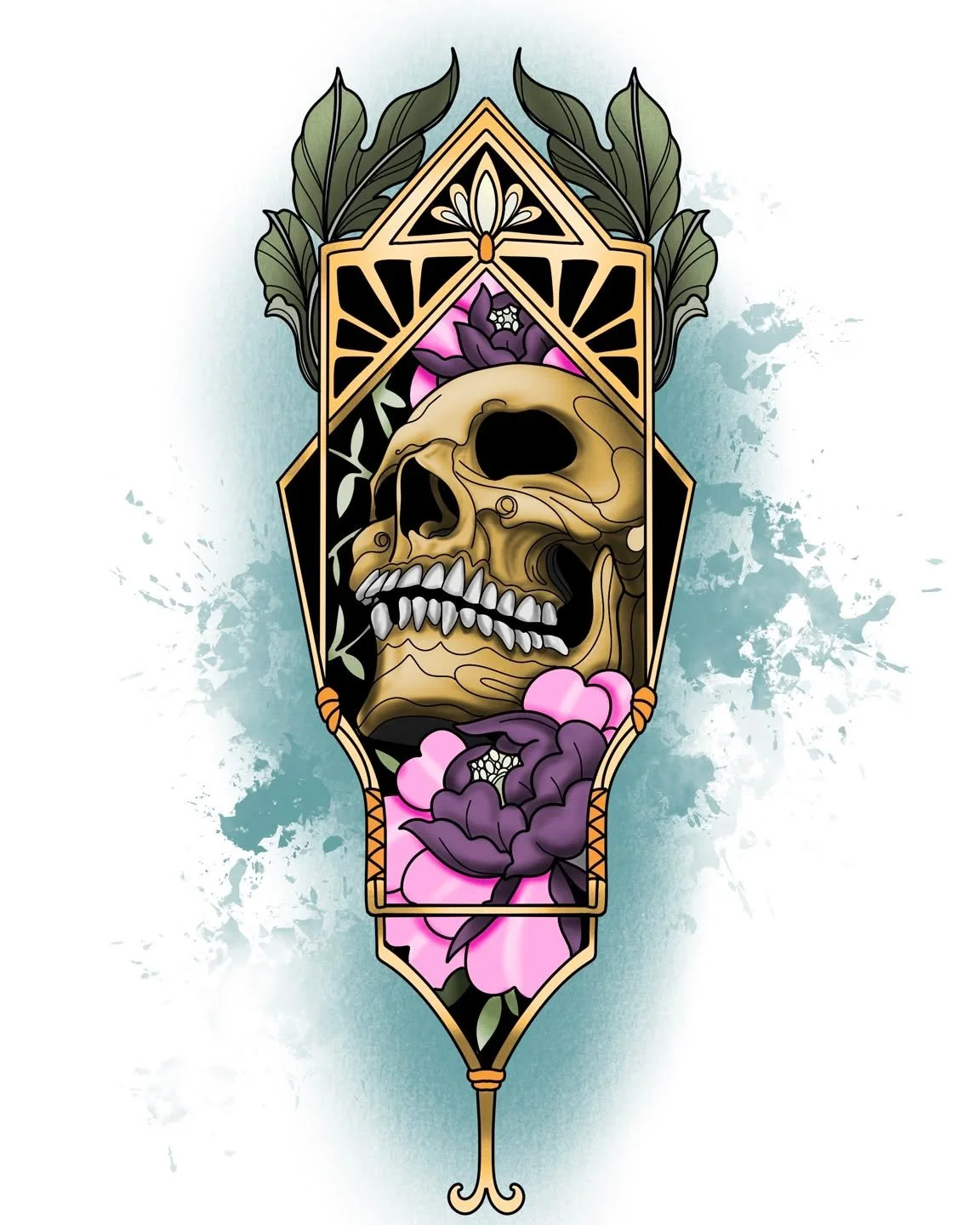 AVAILABLE FLASH 💀🌸
Skull, peonies, and an art nouveau frame. It's one of a kind, so once it's claimed it's gone. It would sit great on a forearm, calf, or thigh.

DM me to claim it.

📍 Inked Arts &middot; Sugar Hill, GA

#flash #availableflash #ne