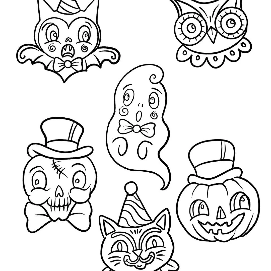 🎃 HALLOWEEN FLASH DAY. Thursday, Oct 29, 10 to 6, Sugar Hill
61 palm-sized, vintage 1950s-style Halloween designs from @chrisbowentattoo and @jacobbowentattoos, inspired by old-school party decorations and paper cutouts: party-hat cats, top-hat skul