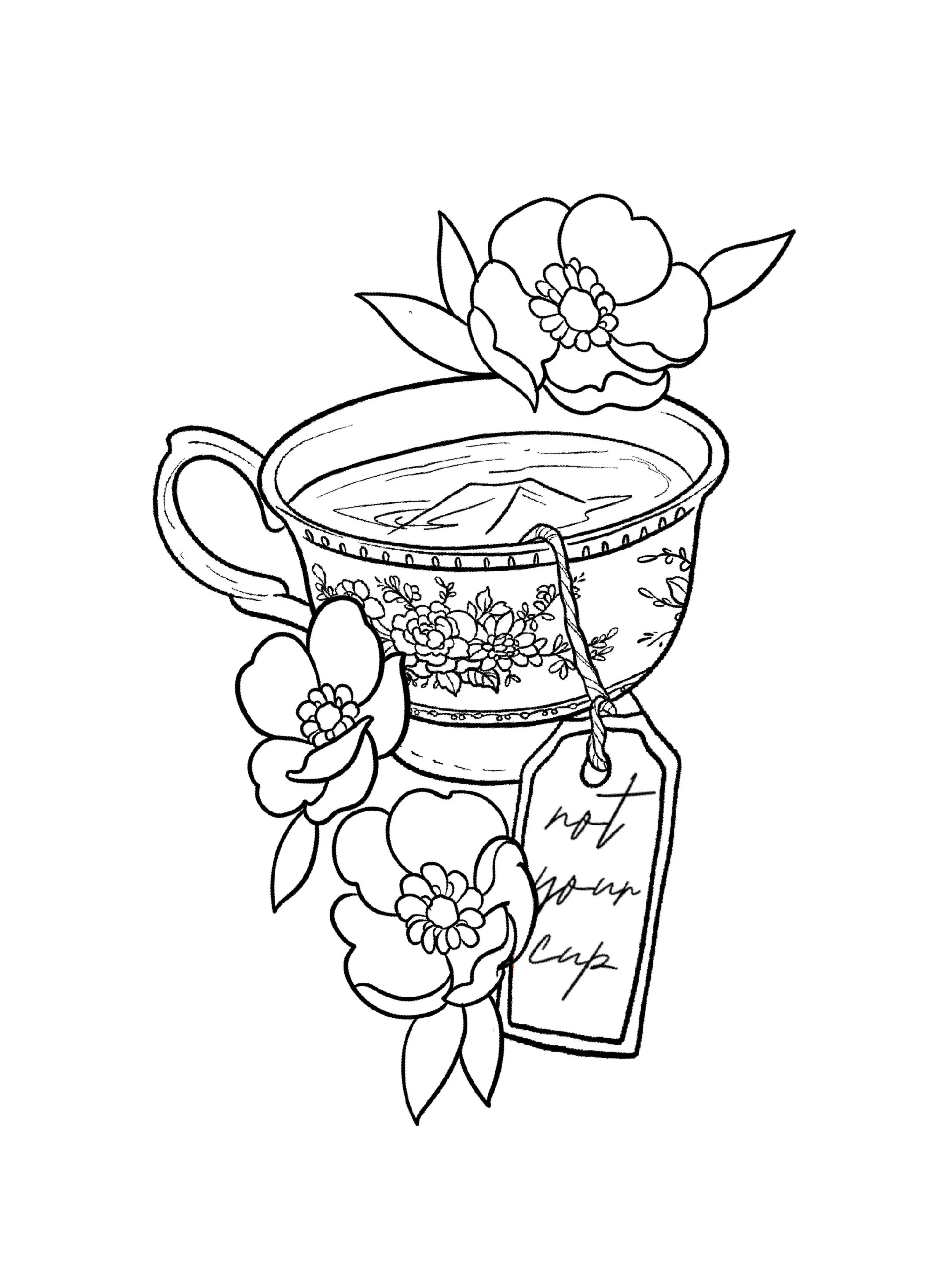 Tonight I designed this Not your cup of tea tattoo. . Dm me if you want to snag it.