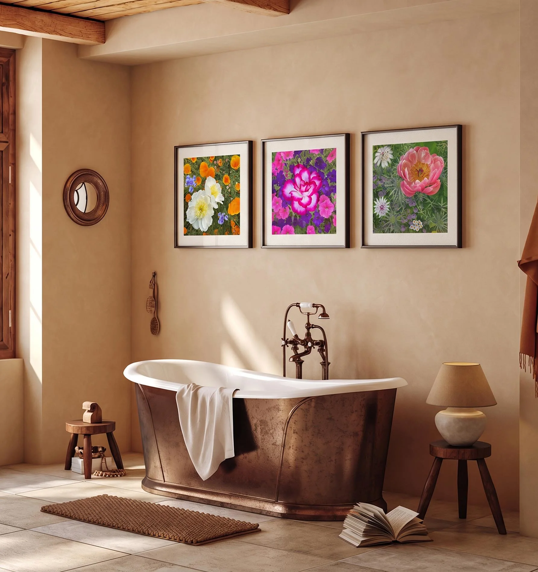 05 flower trio 16x16 print in frame.jpg