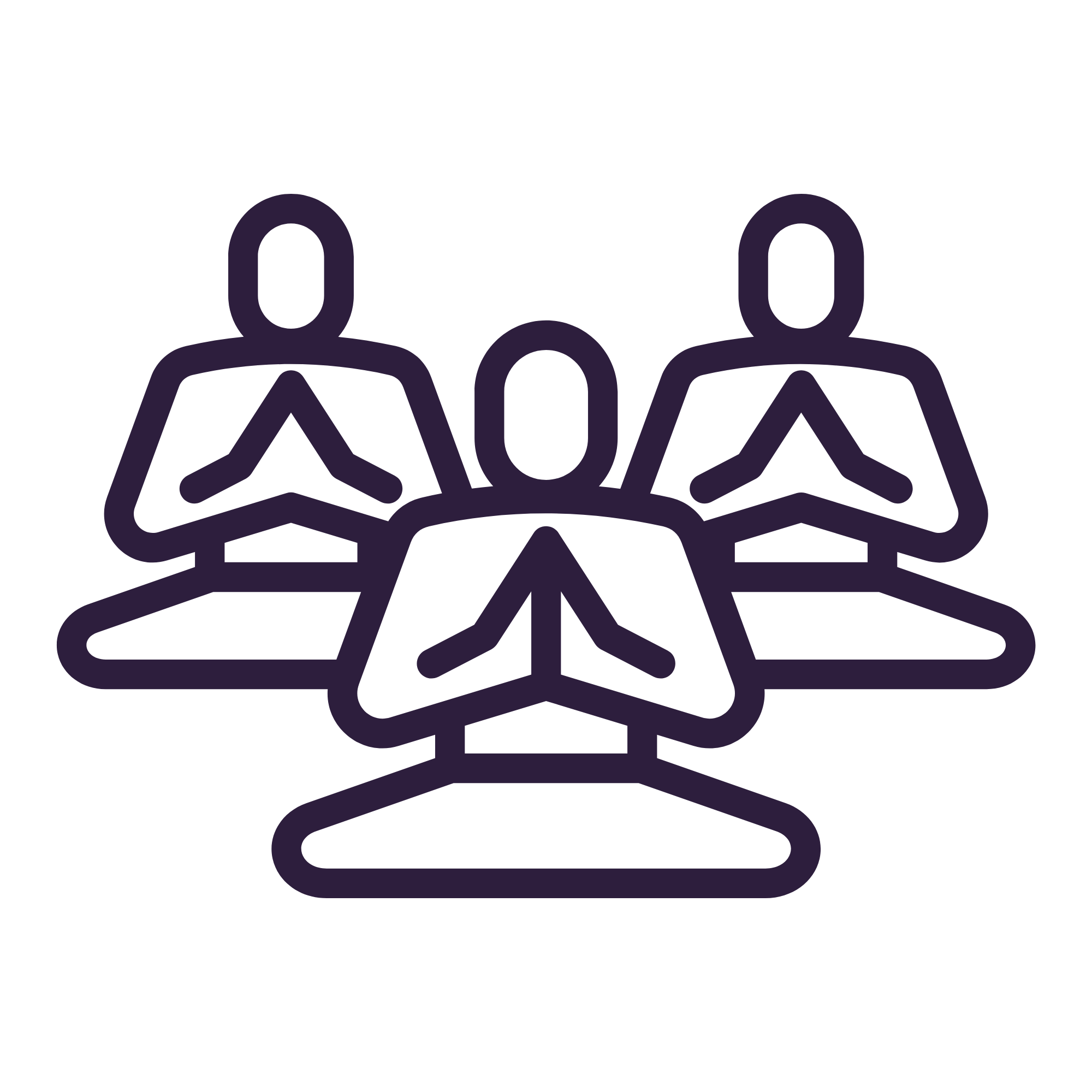 Outline illustration of two people reading books, with a shared book in the middle, on a black background.