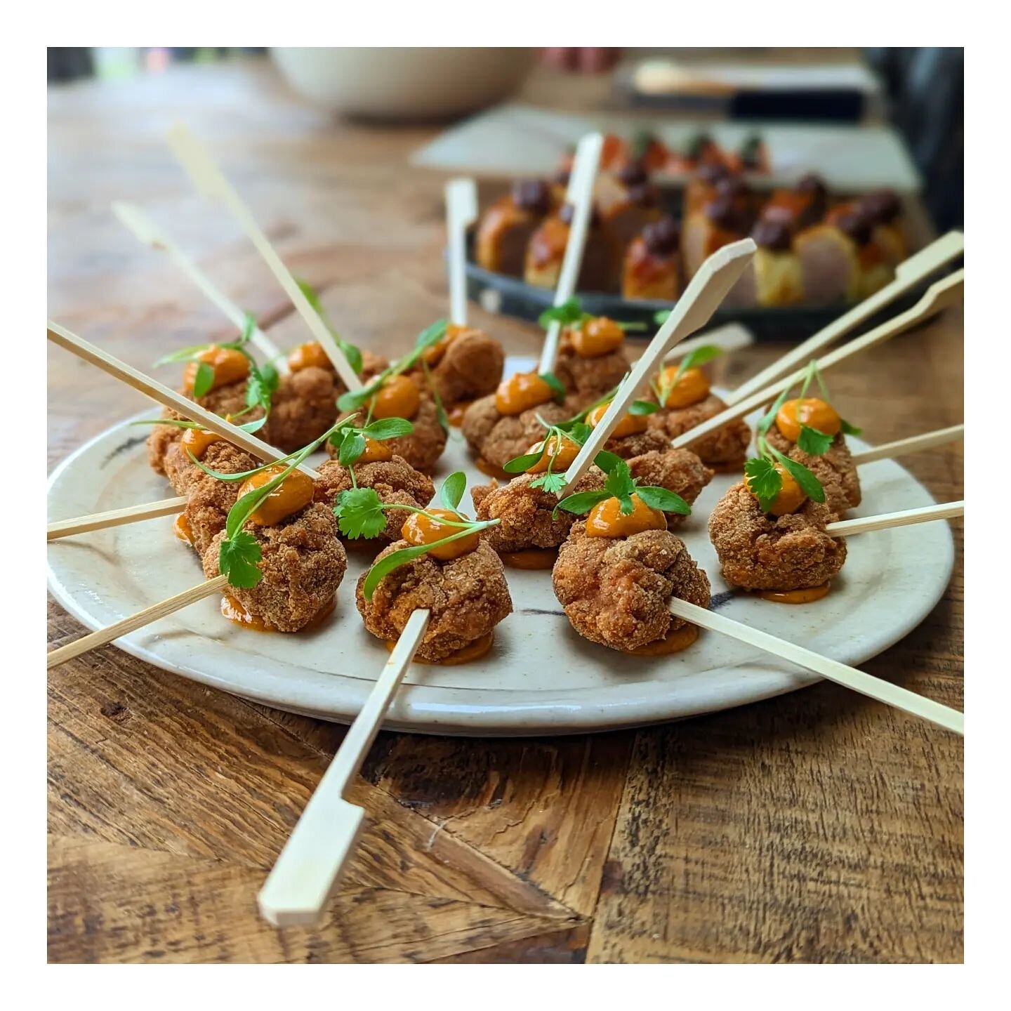 CRISPY 

Deliciously crispy and gluten-free! Our latest canape creation featured succulent chicken, zesty chipotle mayo, and fragrant coriander, all combined to create a flavor explosion in your mouth. 

Perfectly suited for any event, especially wed