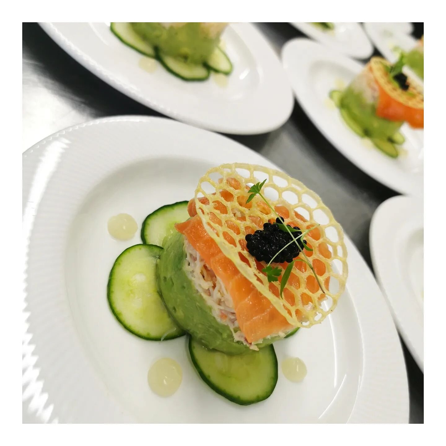 FEASTING

.. on the most exquisite Crab, Lobster and avocado tian at a stunning wedding in the Lake District. The delicate layers of fresh seafood and creamy avocado were simply divine! The picturesque views of the countryside added to the already ma