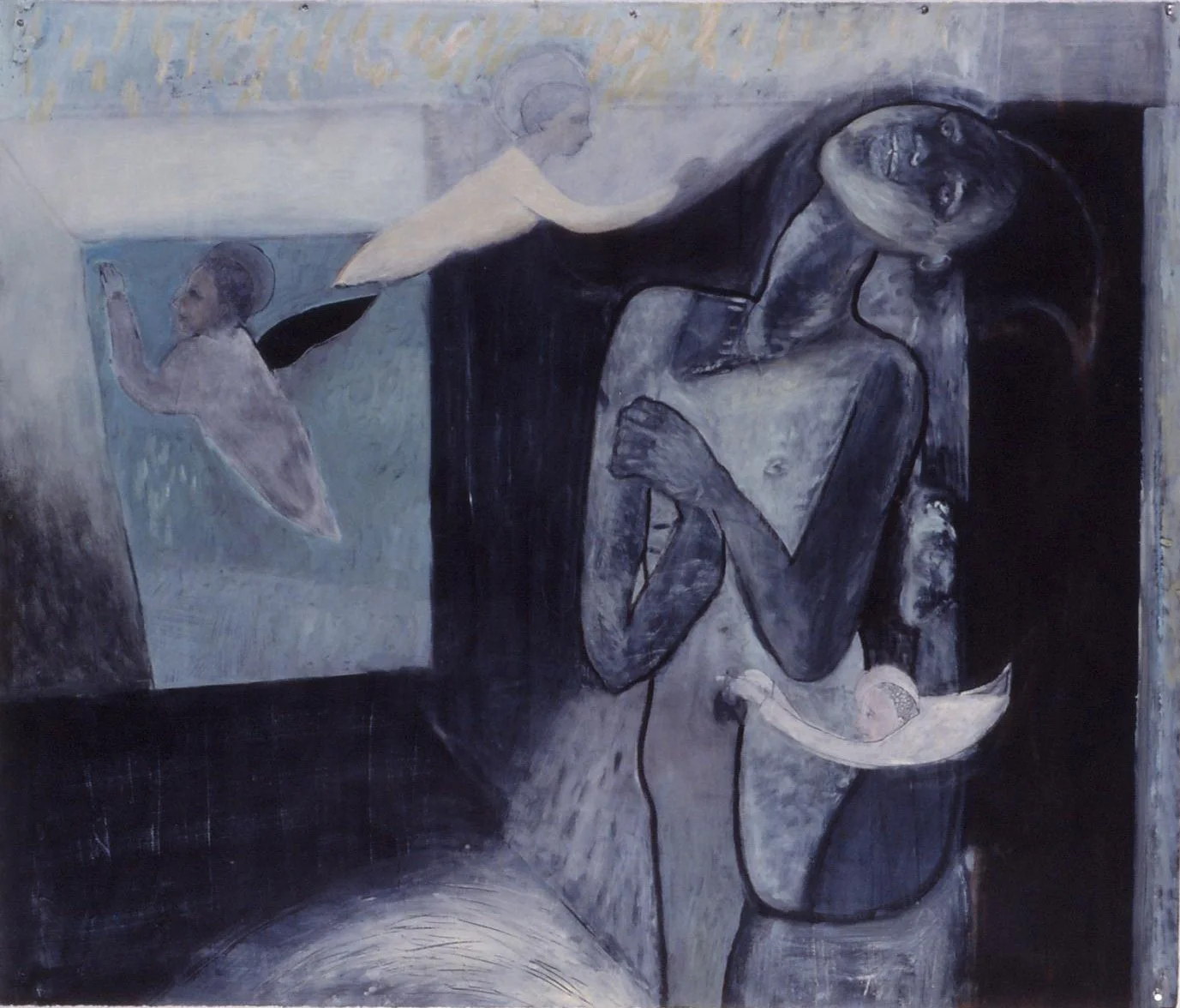 In the Cell c. 1990s oil on paper 42"x 49"