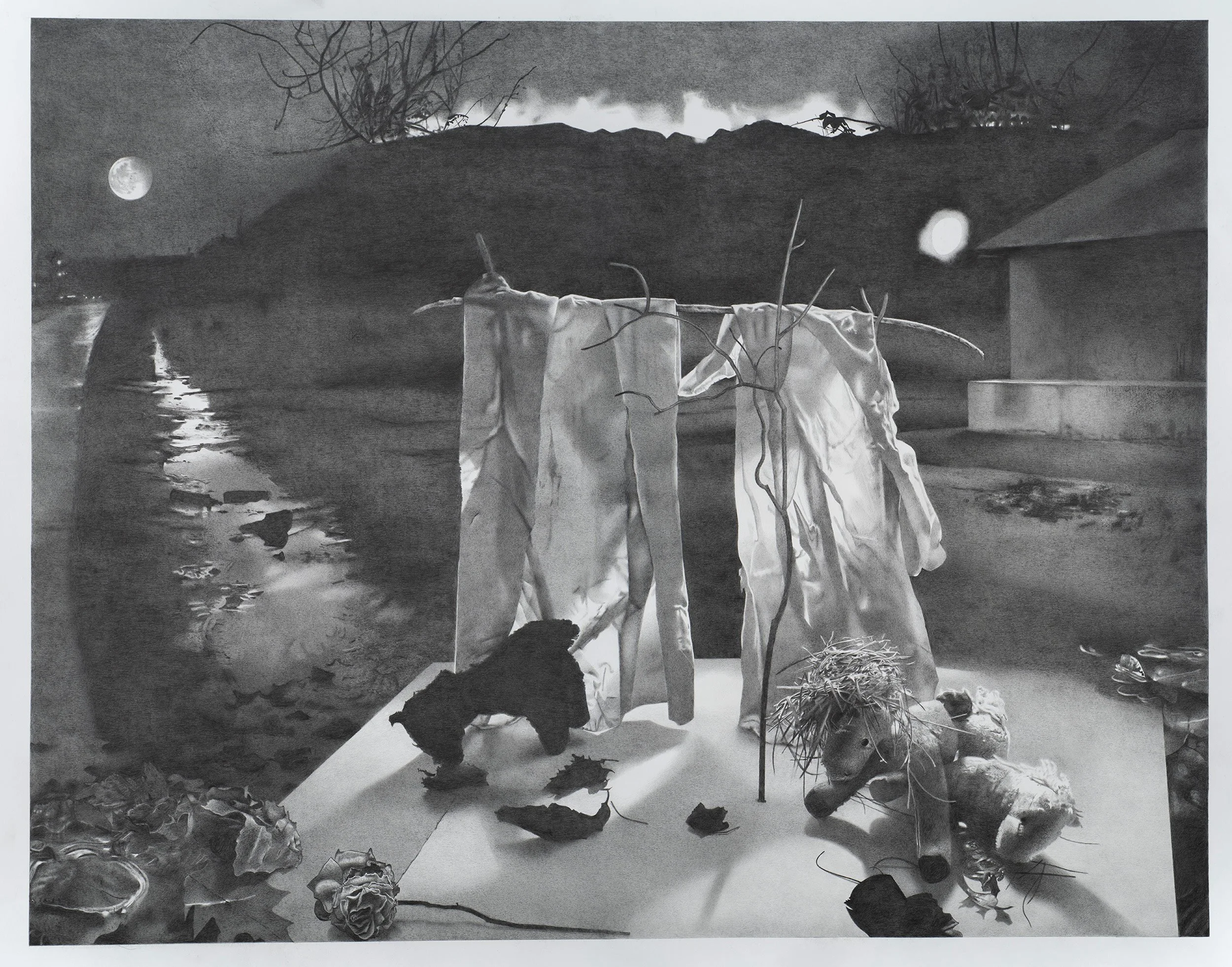 Curtain Call 2026 graphite on paper 32"x41"