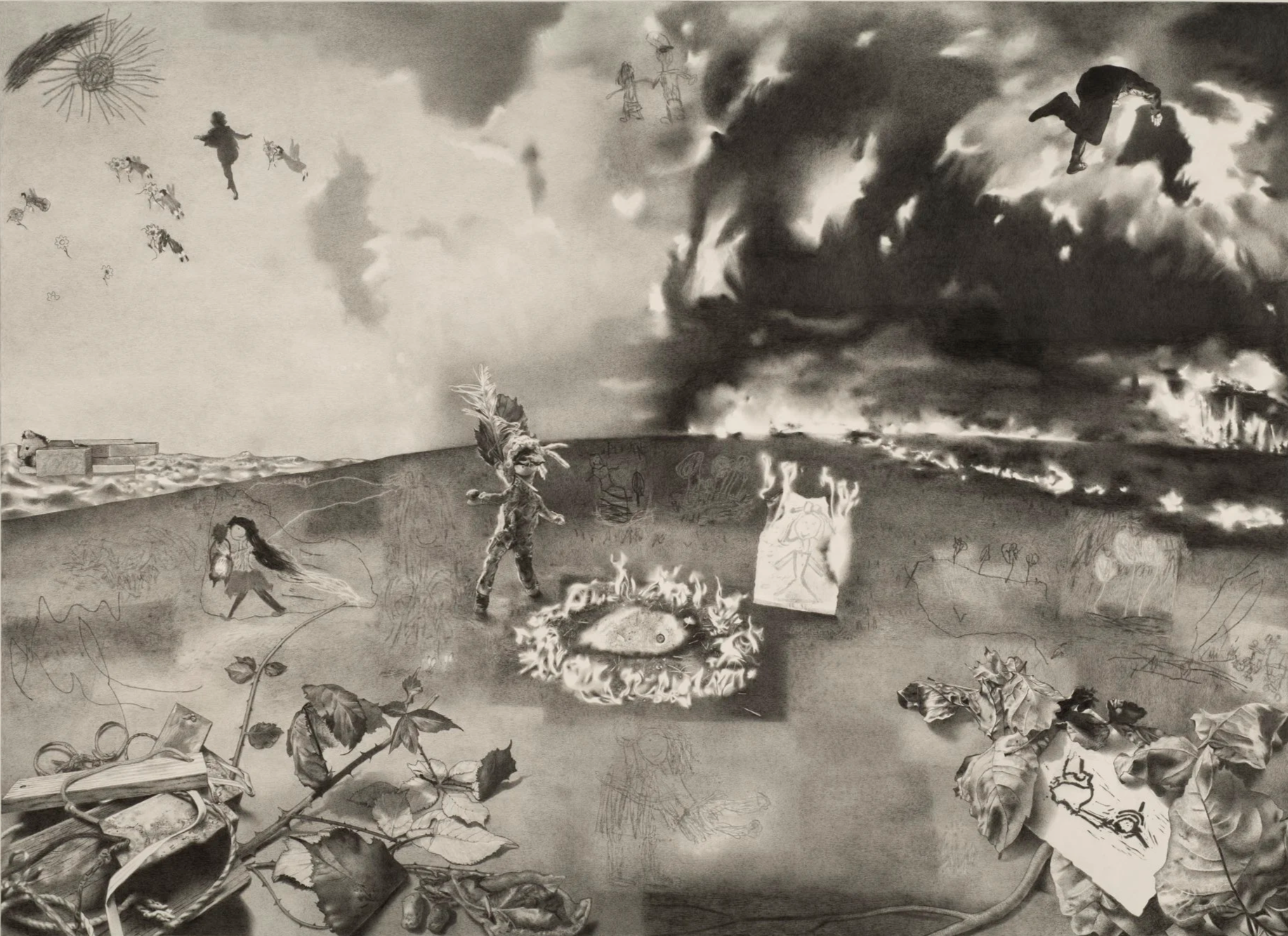 Goodbye Kite Hill 
2023 graphite on paper 32"x 44"
