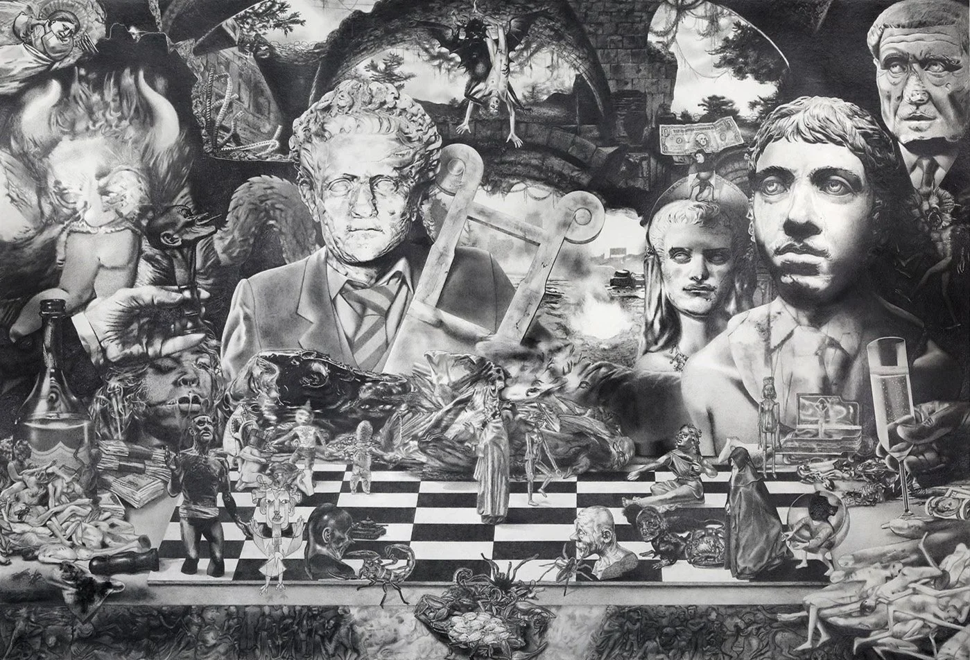 en passant 2019 graphite on paper 36"x 56"