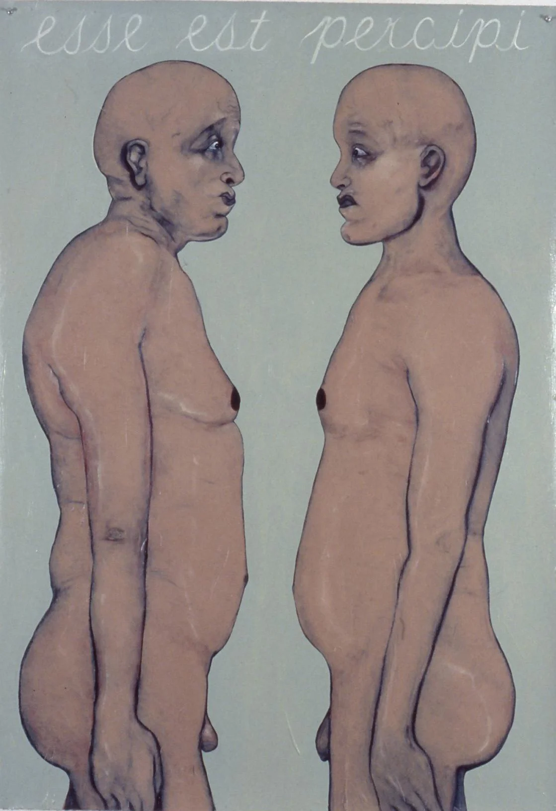 Schizophrenic Supplicants no. 4 "Esse est Percipi" to be is to be perceived- Berkely 1999 oil on paper 63"x 42"