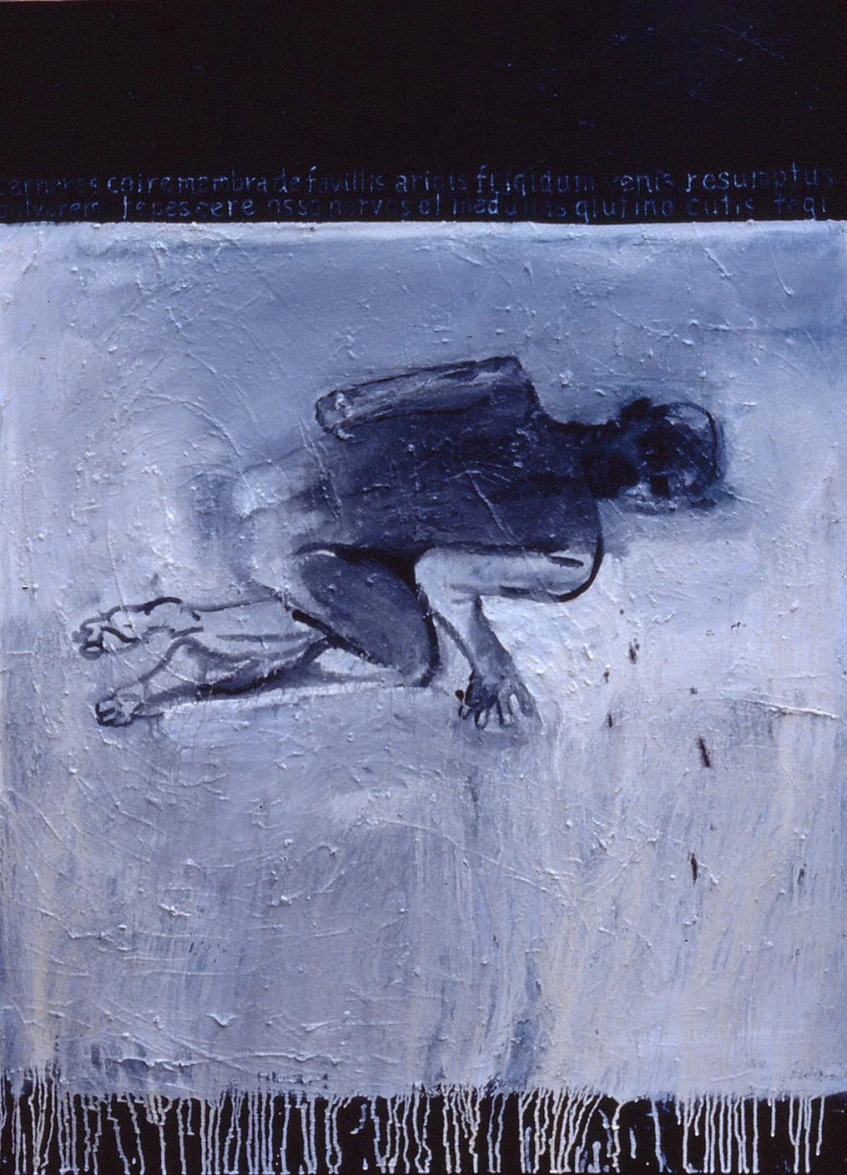 Study with text by Prudentius c.1990s oil on canvas
