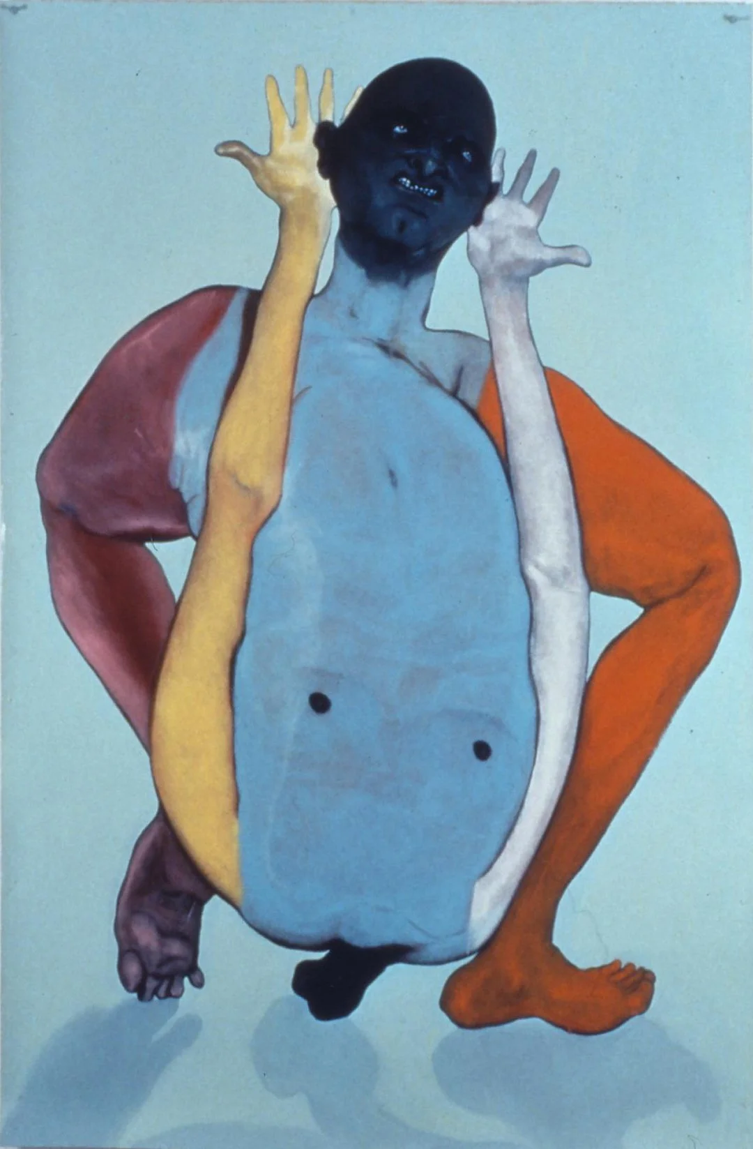 Schizophrenic Supplicant no. 6 "Et ita total regiones iilas iuriditioni et timori suo subdidit" and so he reduced all those parts to his jurisdiction and to fear of him- Richeri Gesta Senoniensis 1999 oil on paper 63"x 42"