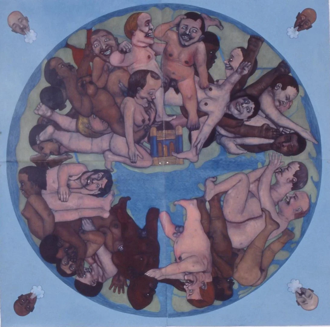 Map of the World 2001 oil on paper 100"x 100"