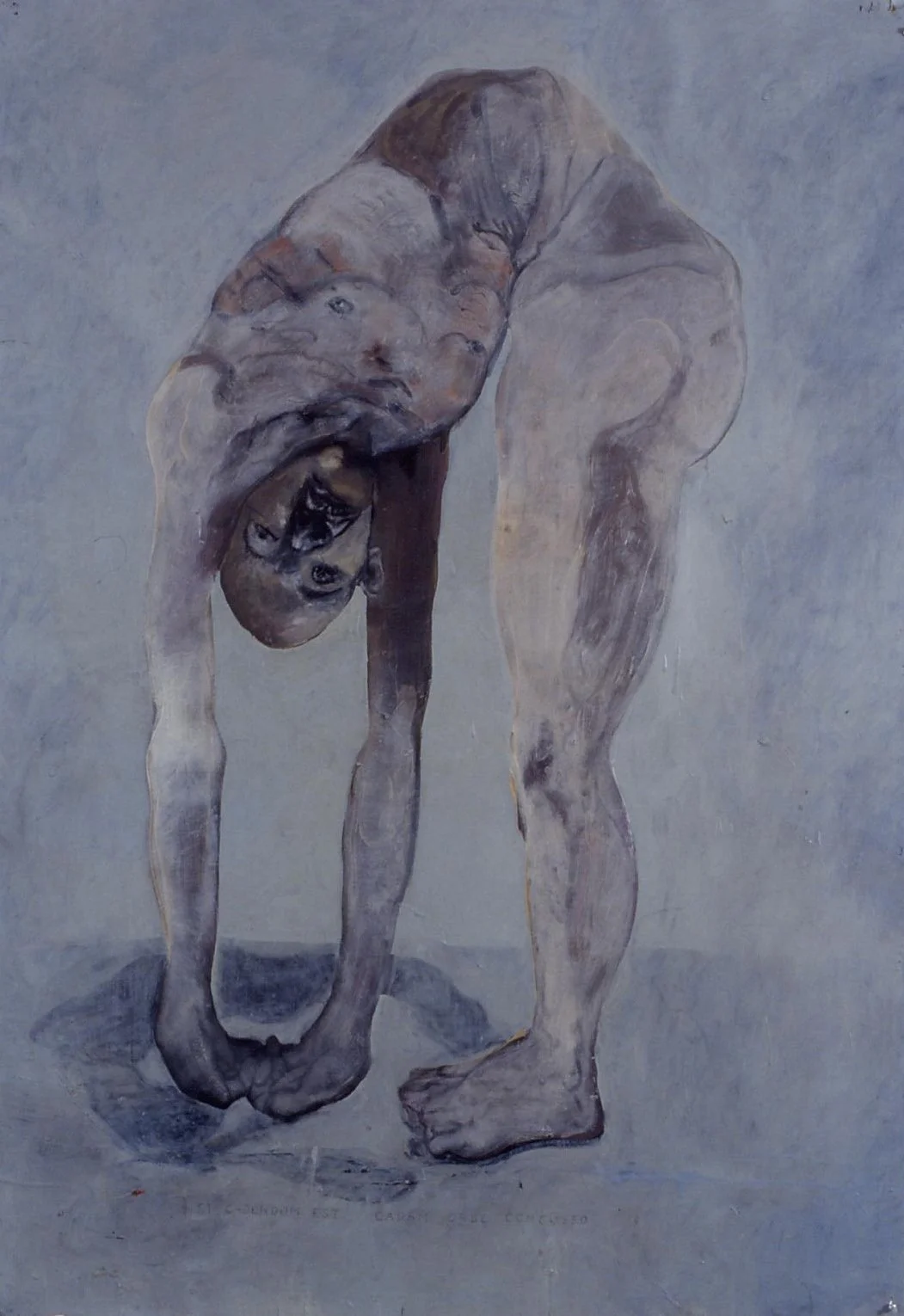 Supplicant no. 19 " Omnia in idem profundum cadunt" Everything into the same profound, bottomless hole- Seneca 2000 oil on paper 60"x 42"