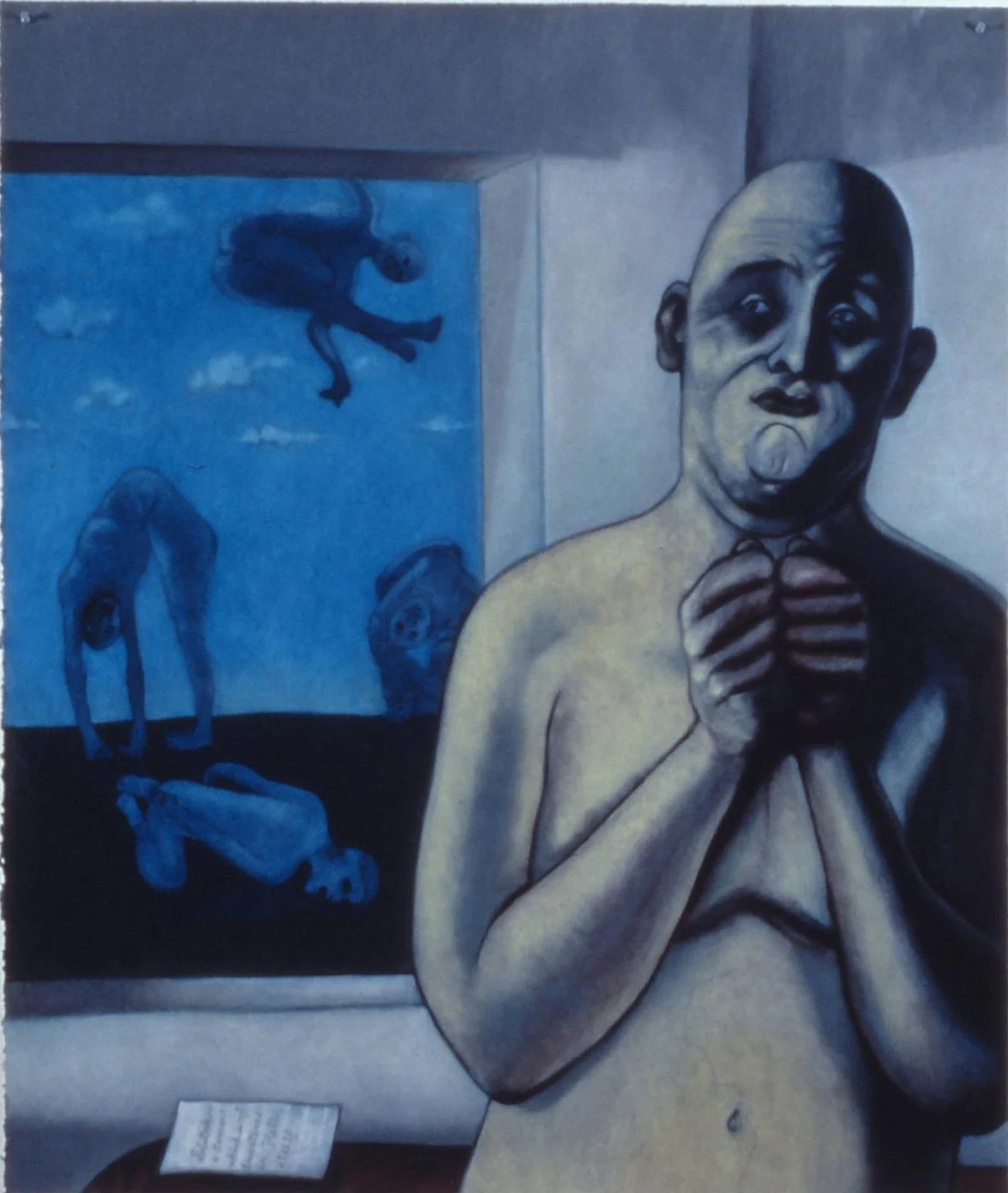Supplicant no. 16  The Lonely Supplicant "Solitude is a torment which is not threatened in Hell itself" -Donne 2000 oil on paper 50"x 42"