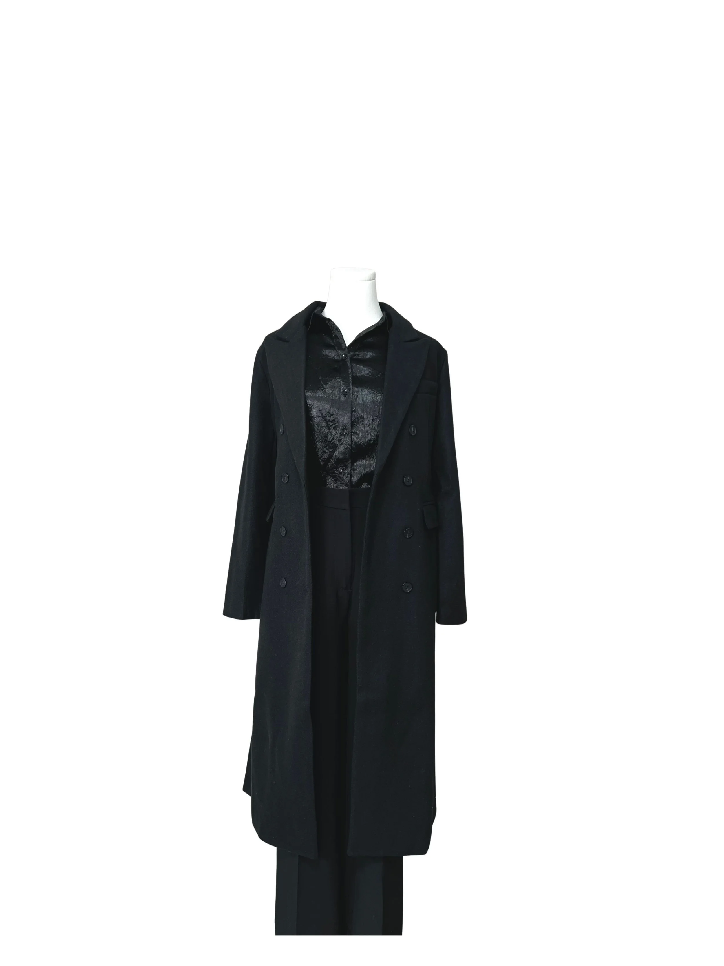 Classic Elegance Long Black Coat