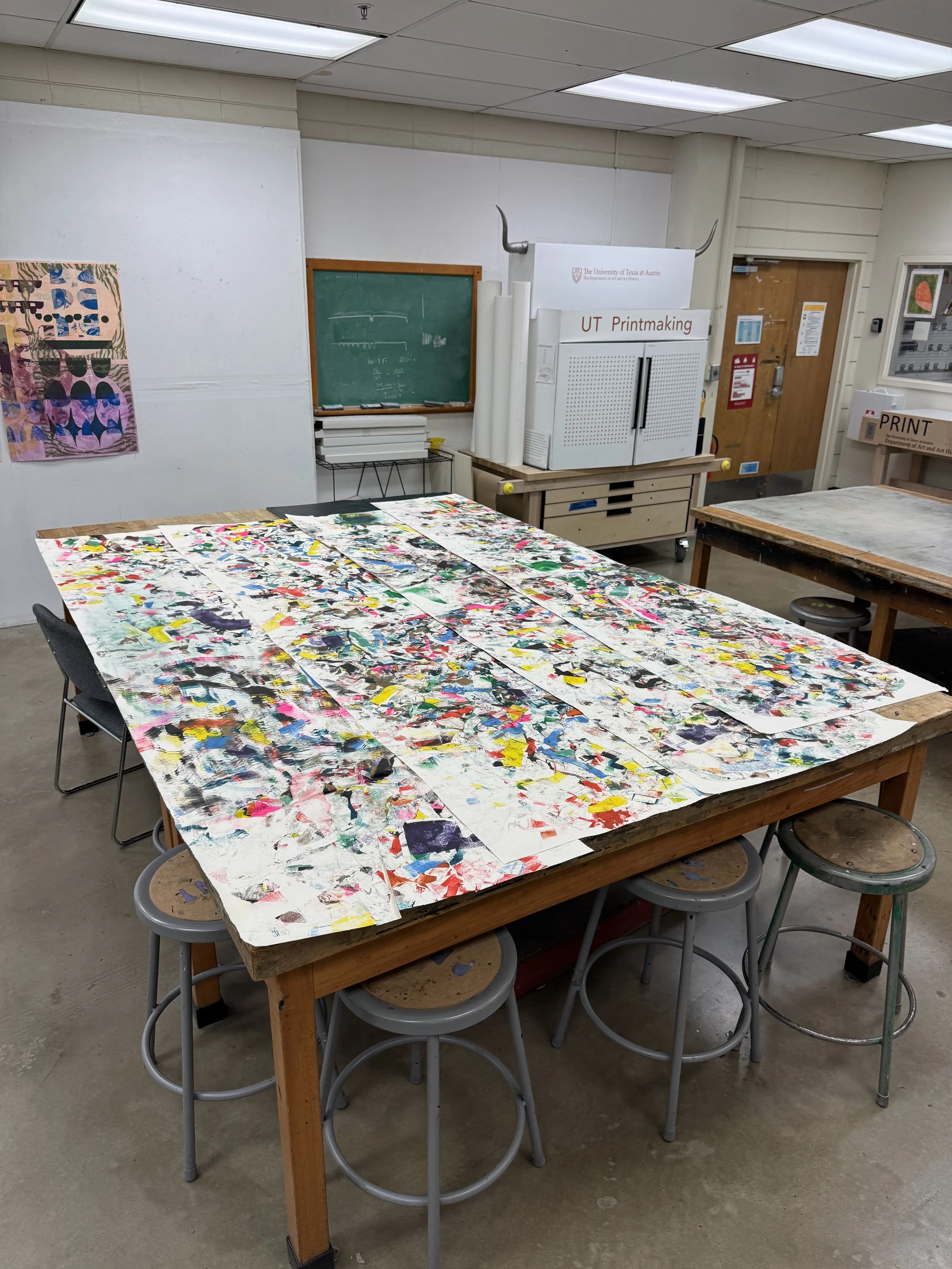 Studio Image: Monoprints 25" x 100" each