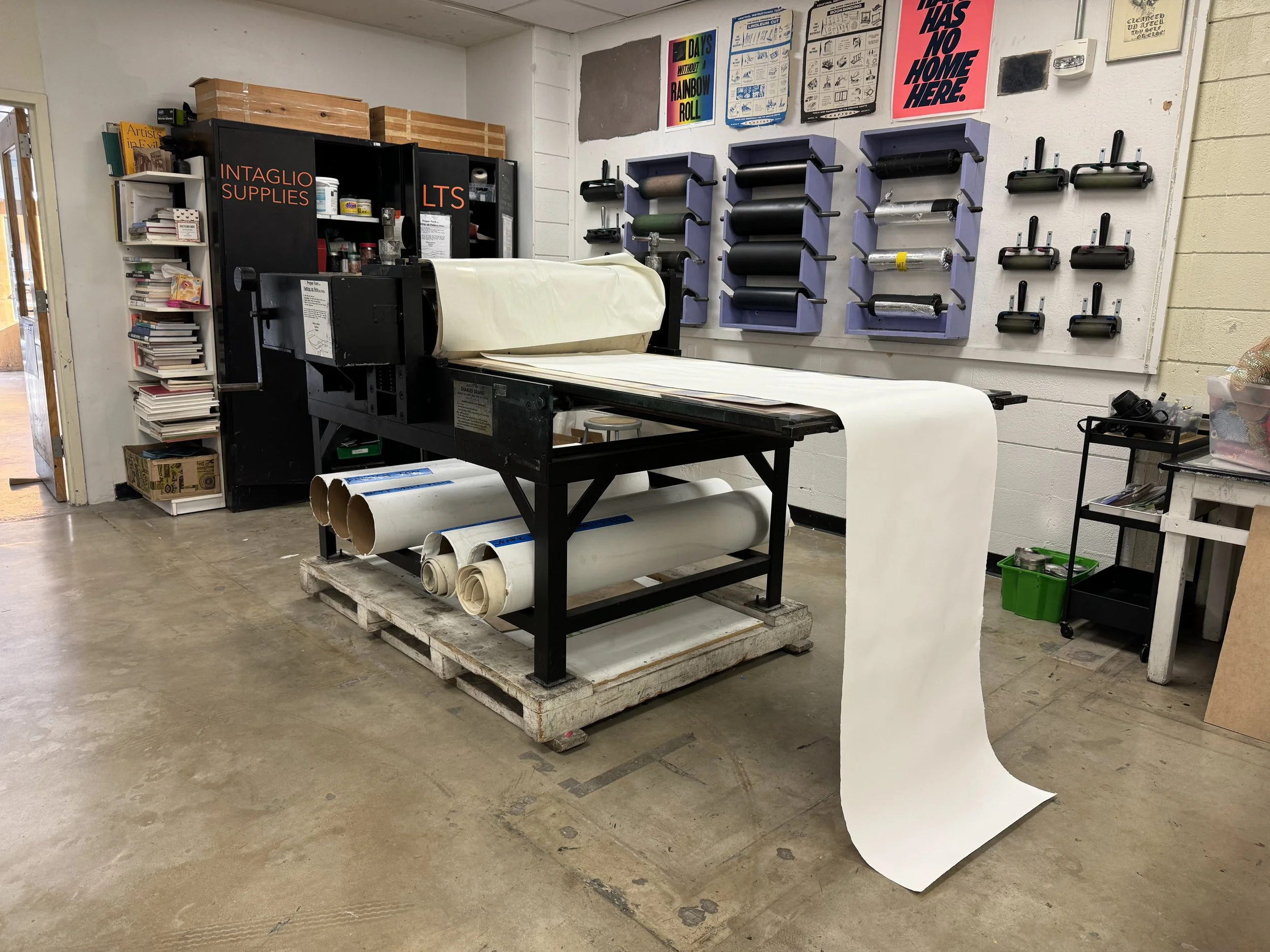 Process: long paper going through the press for Window Flicker