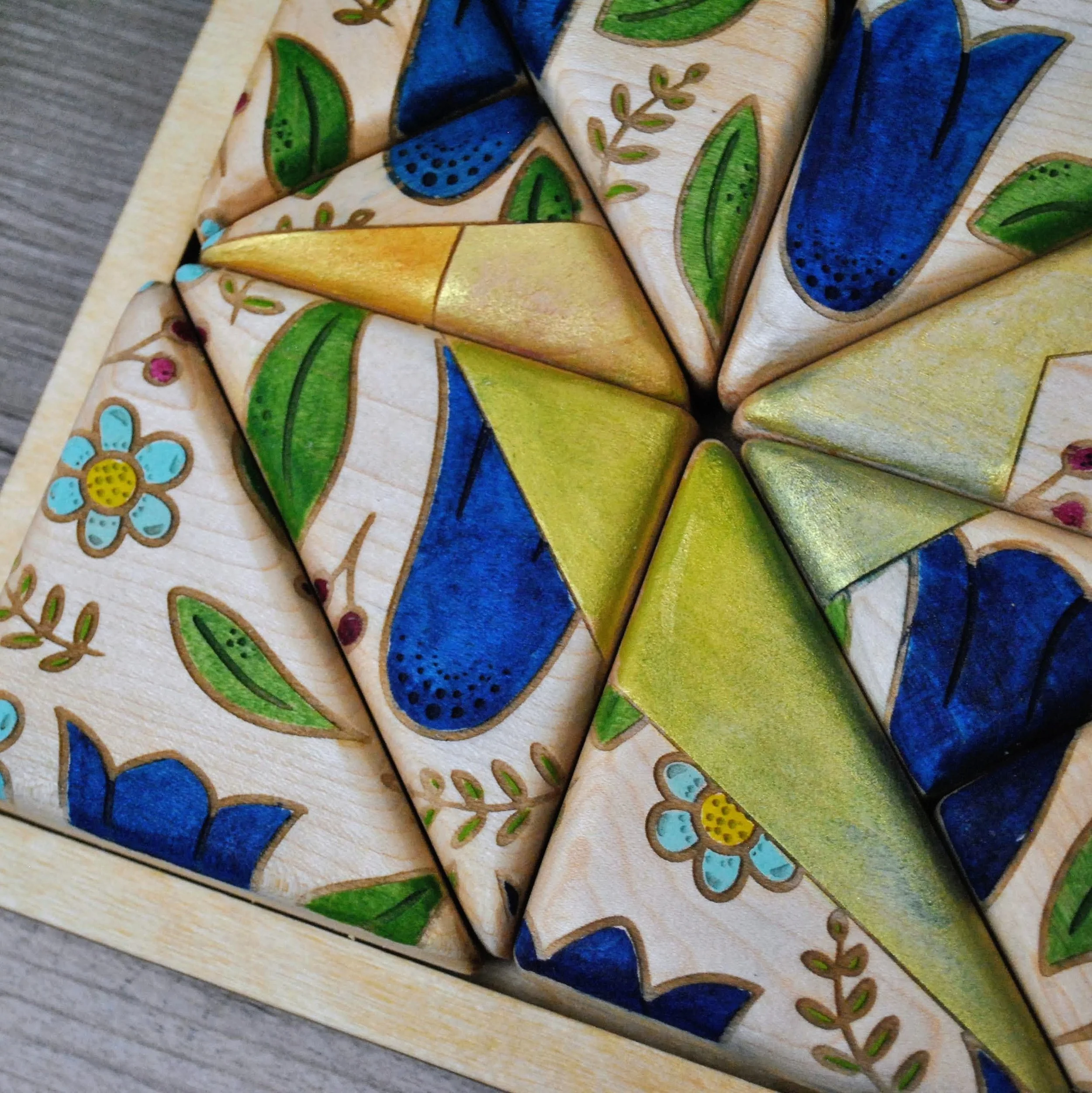 Handmade wooden hummingbird puzzle fundraiser made from maple