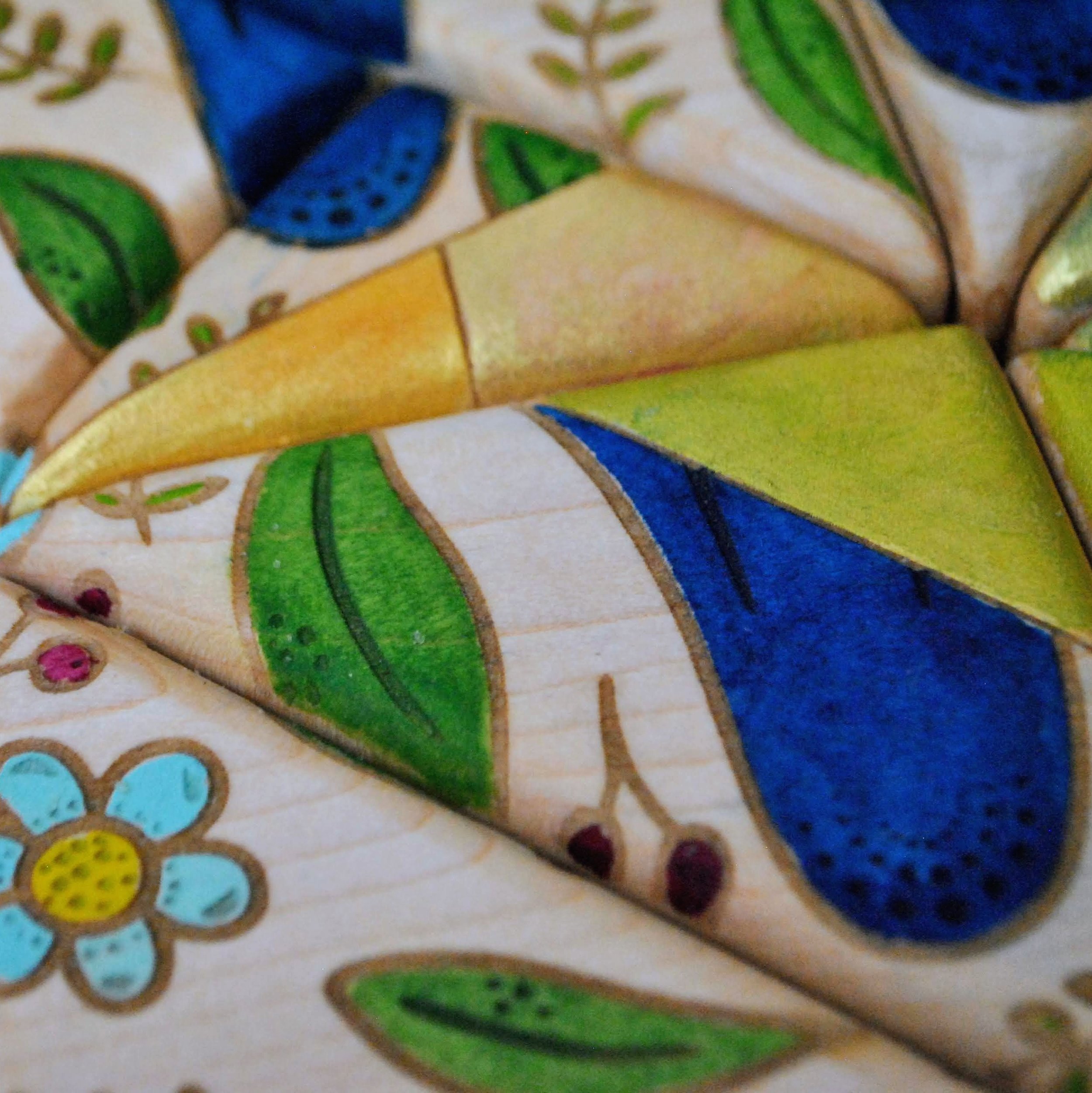 Handmade wooden hummingbird puzzle fundraiser made from maple