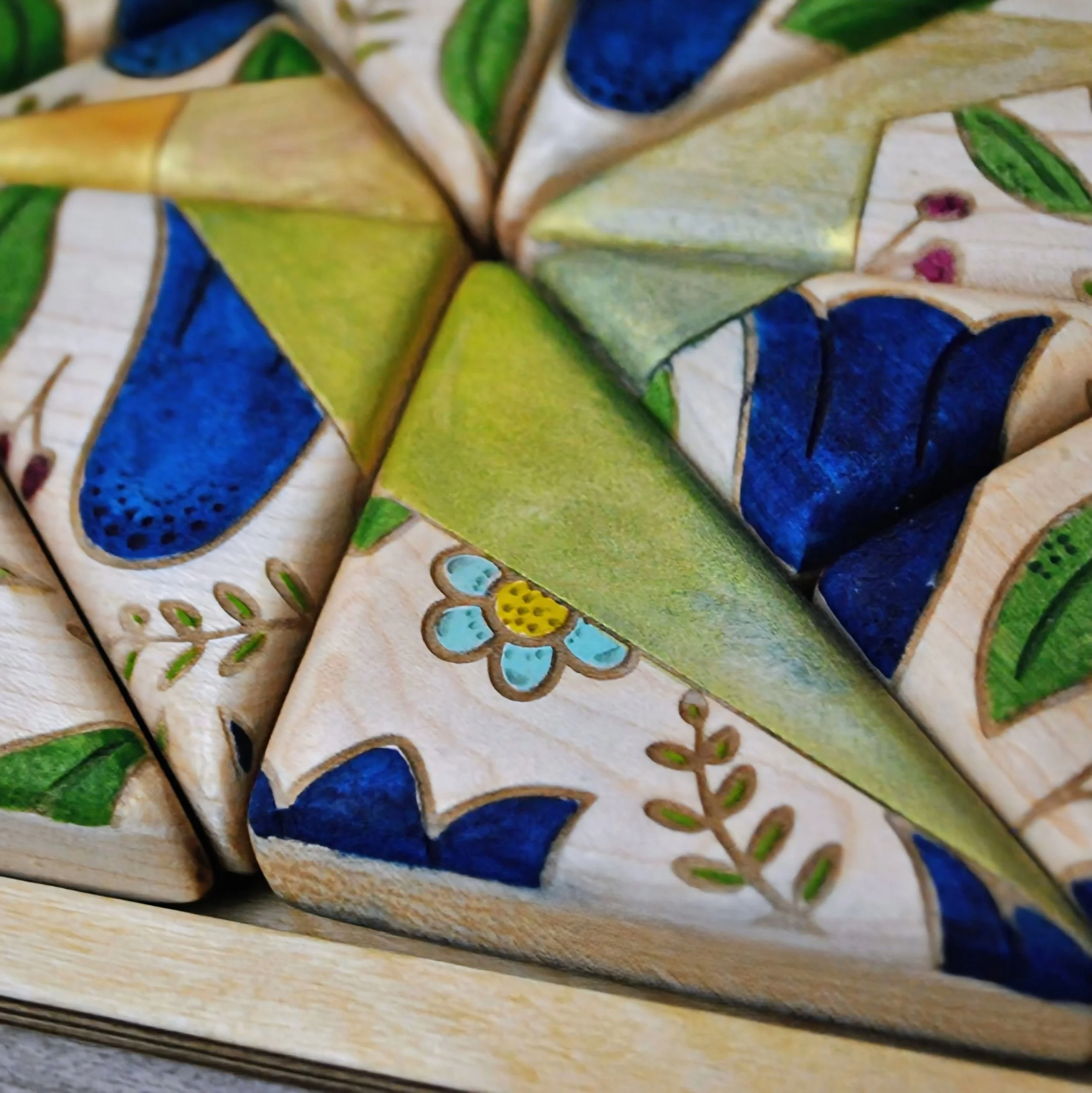 Handmade wooden hummingbird puzzle fundraiser made from maple