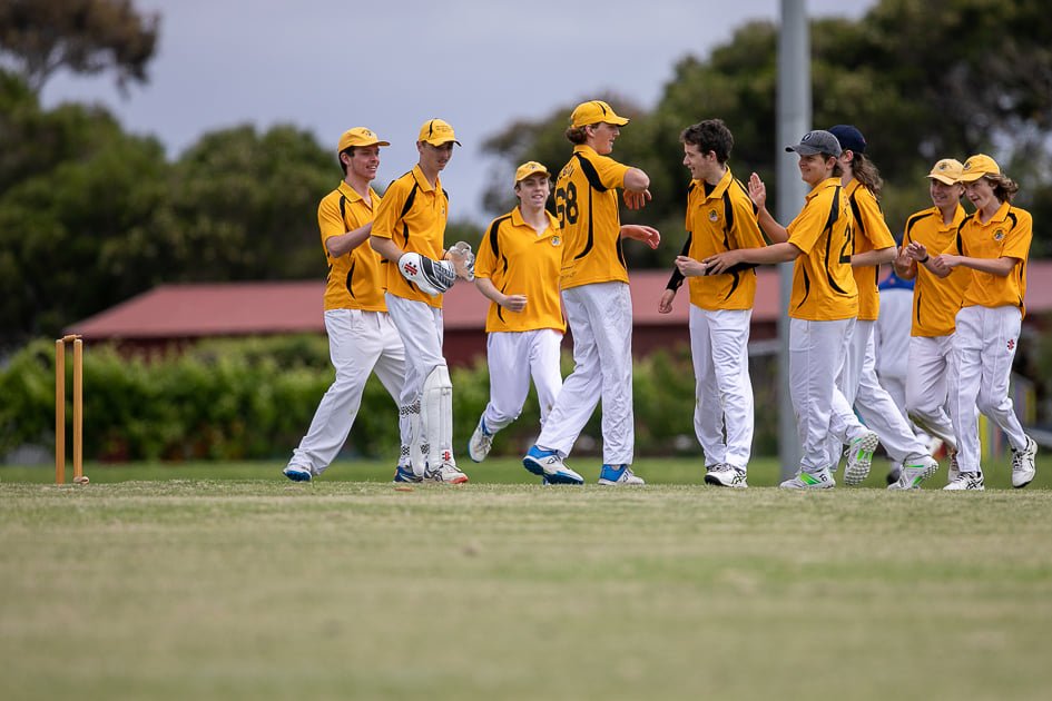Boys cricket team on-field