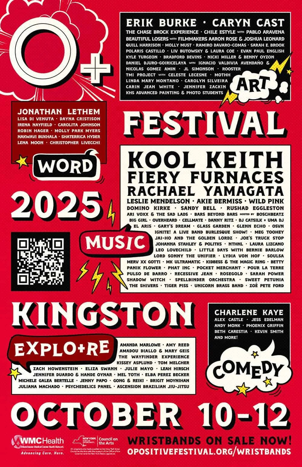Red flyer for O+ Festival 2025.