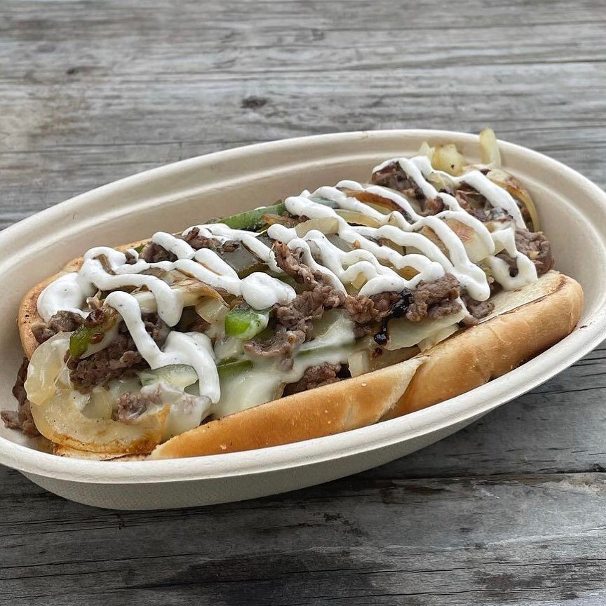 Upcountry Cheesesteak is back!! 
Lopes Farm beef, provolone cheese, green bell peppers and onions cooked to perfection on the flatty, served on a toasted hoagie bun and topped with a horseradish, garlic and black pepper cream sauce!! 
They go great w