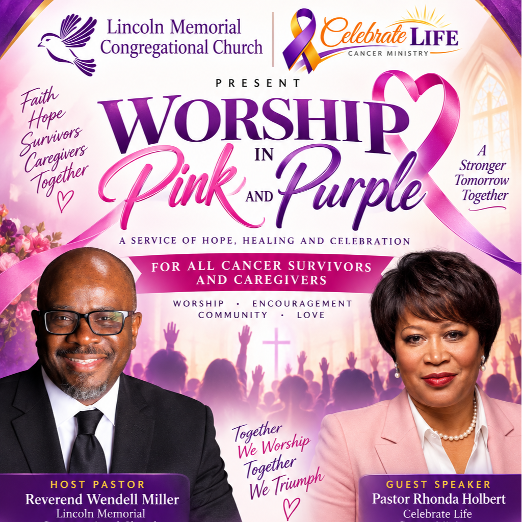 Lincoln Memorial Worship In Pink and Purple
