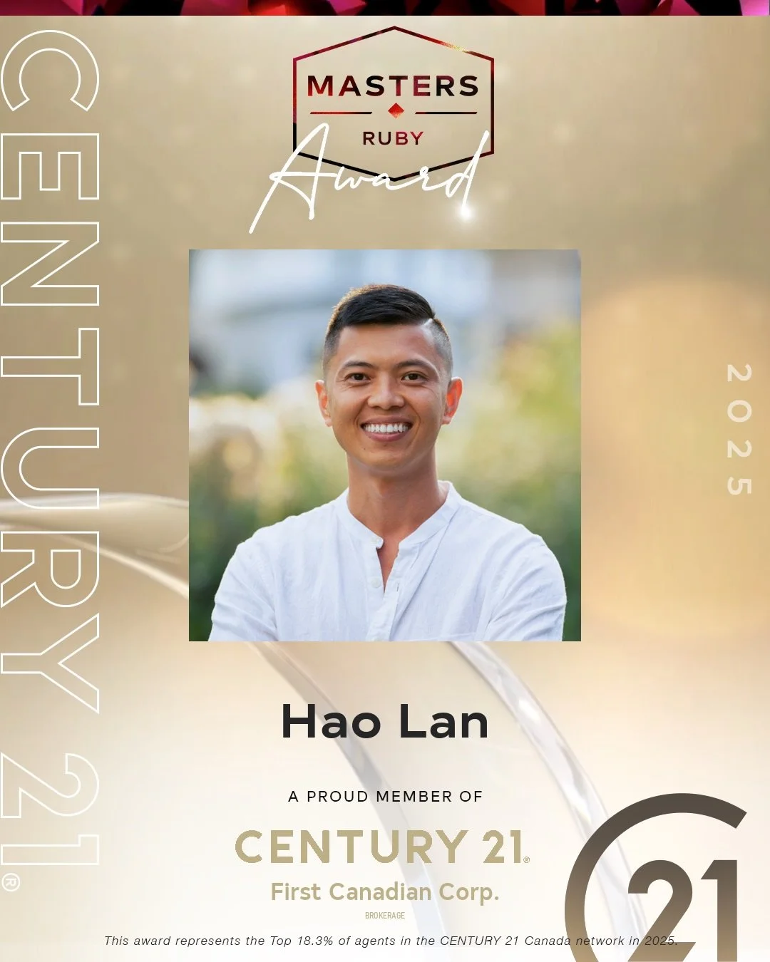 So thankful to be awarded Masters Ruby 2025 by CENTURY 21 Canada - Top 18.3% of agents across the country.

None of this would be possible without my wonderful clients, your referrals, and the constant support from my coworkers.

Ending the year stro