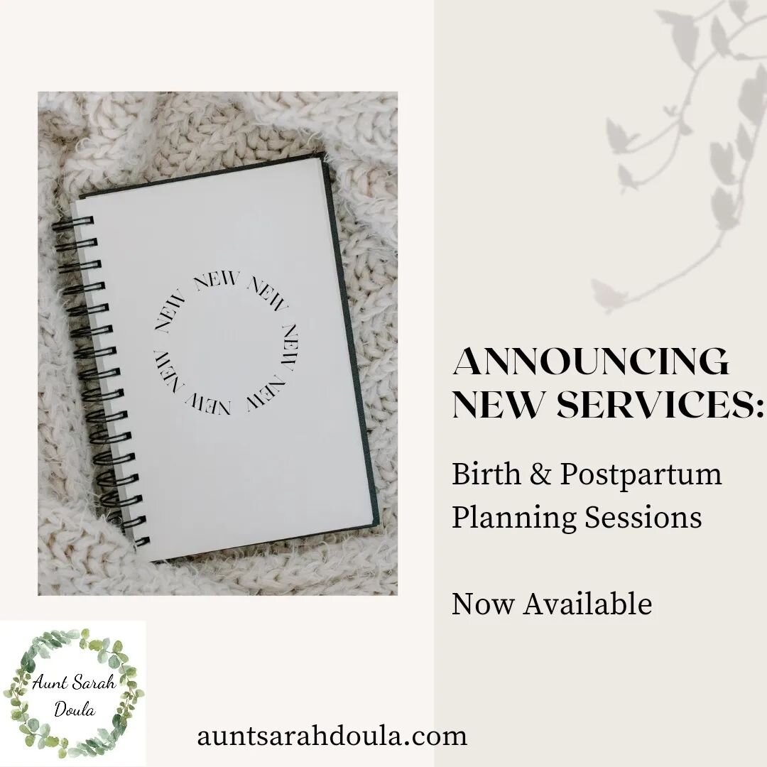 Now officially offering birth and postpartum planning sessions for parents who don't want to commit to the full service experience of having a doula. 

One planning session gets you a customized birth plan and feeling better prepared for birth and po