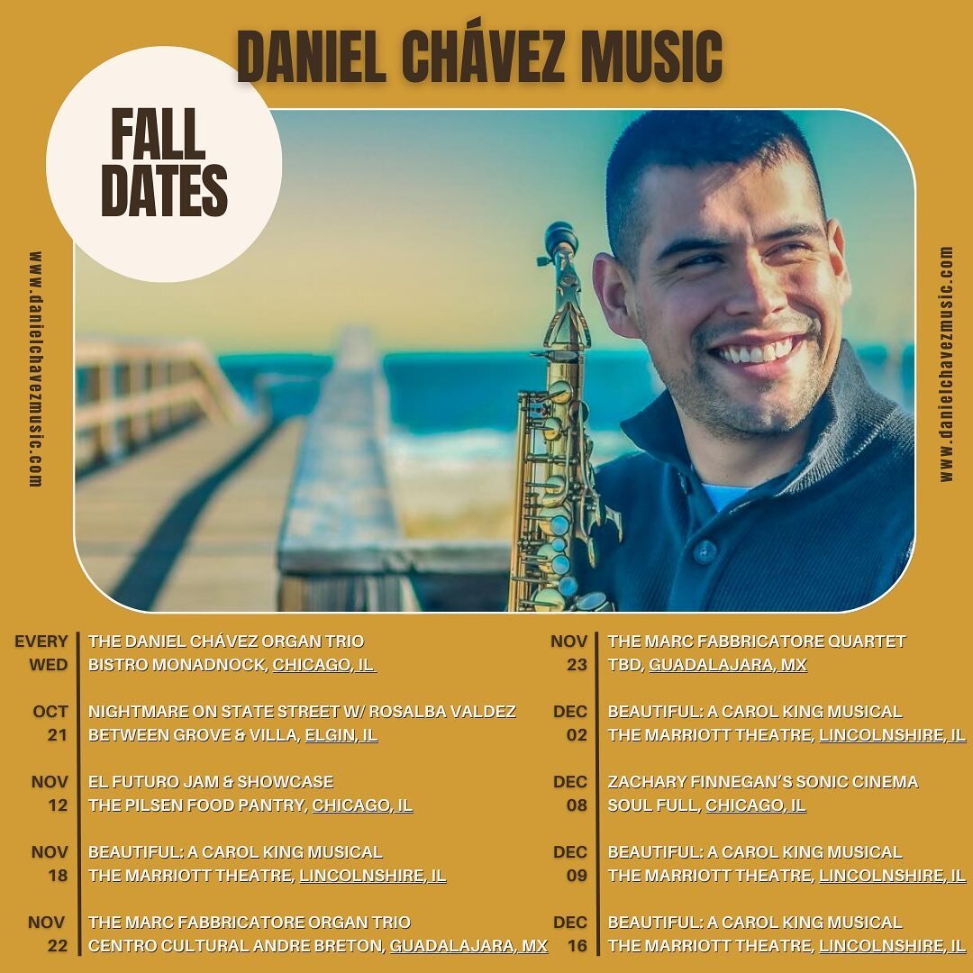 Hello Fall! 🍂 Looking forward to these performances this season. To learn more or book your tickets visit, www.danielchavezmusic.com