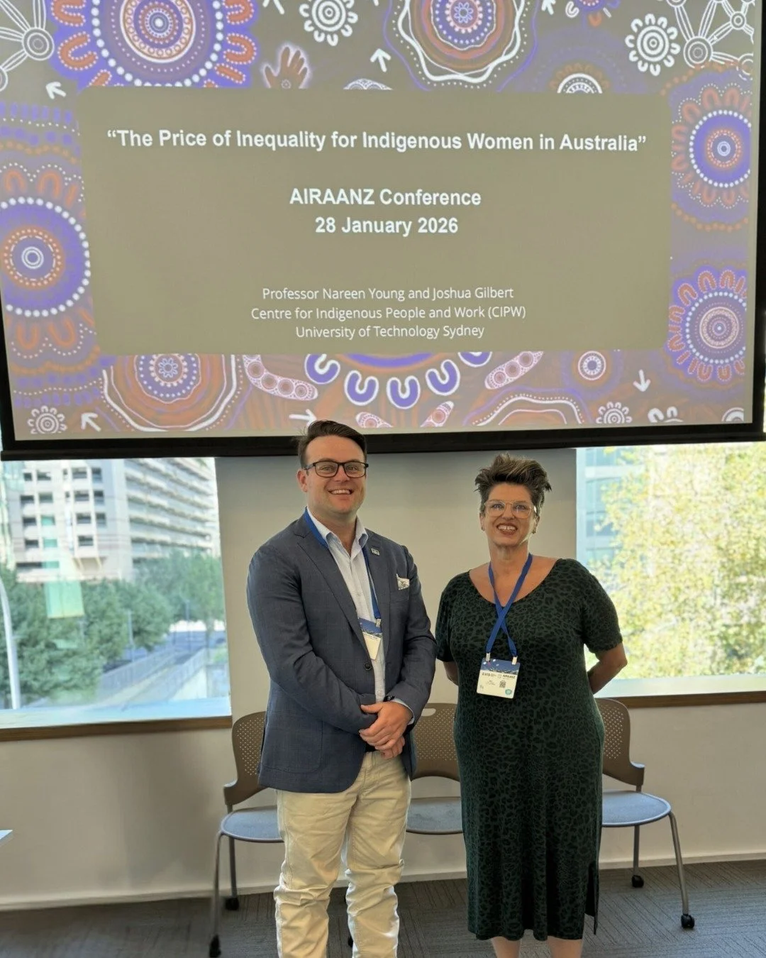 An important day in Sydney yesterday at The Association of Industrial Relations Academics of Australia and New Zealand (AIRAANZ) Conference 2026, sharing the latest work from the Centre for Indigenous People and Work (CIPW).

I joined Professor Naree