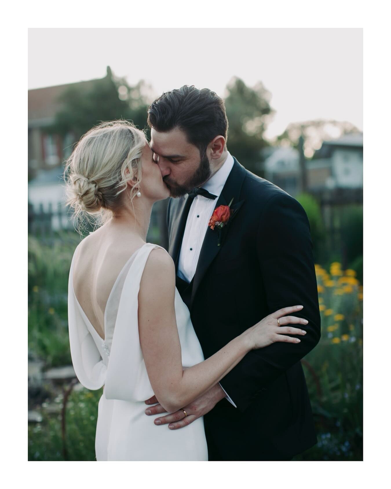 I always suggest to couples they take a few minutes to step outside of their reception either around sunset or after dark to soak in their day. It also provides an opportunity for a few extra pics in some lovely light, such as this pic with Erin &amp
