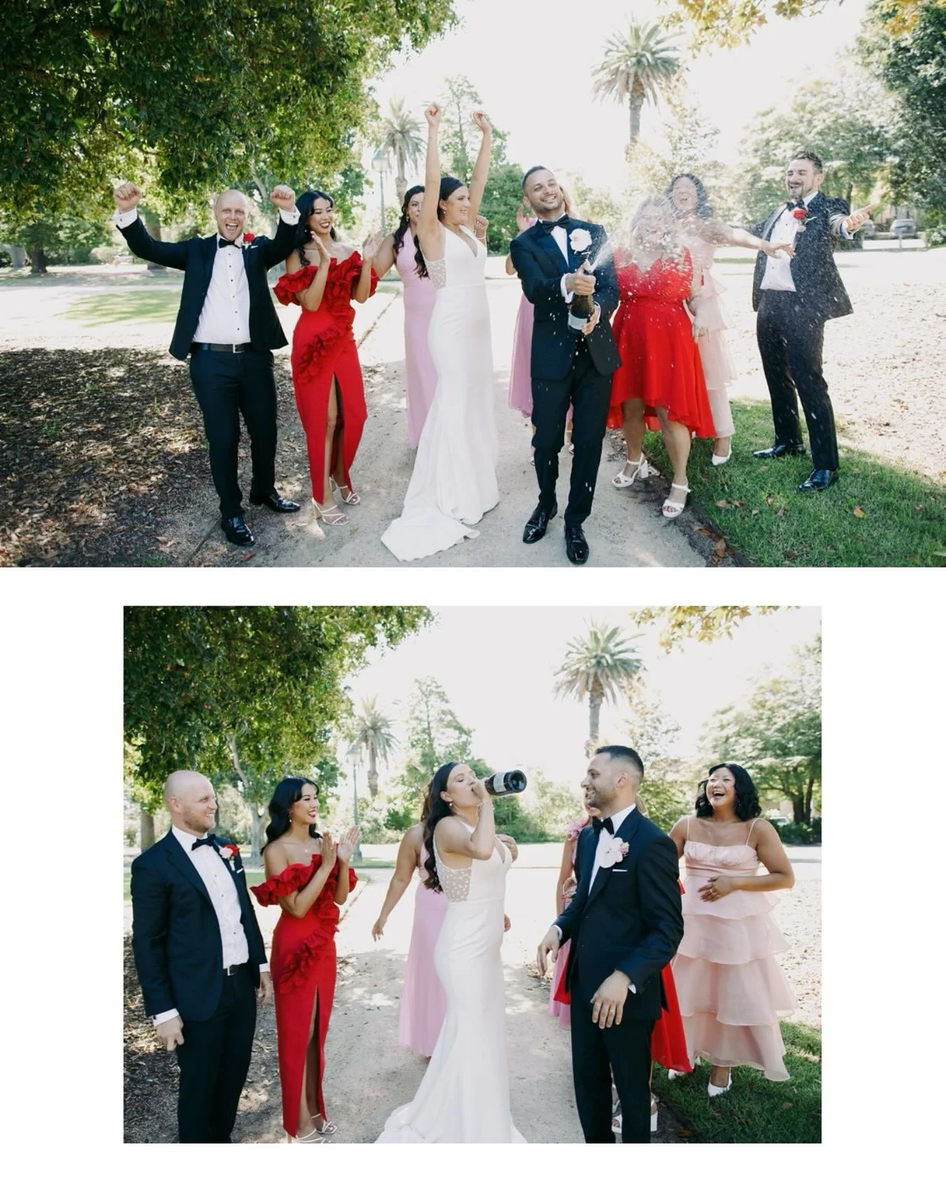 Tess &amp; Daniel getting the party going before the ceremony had even started! 🎉🍾🥂