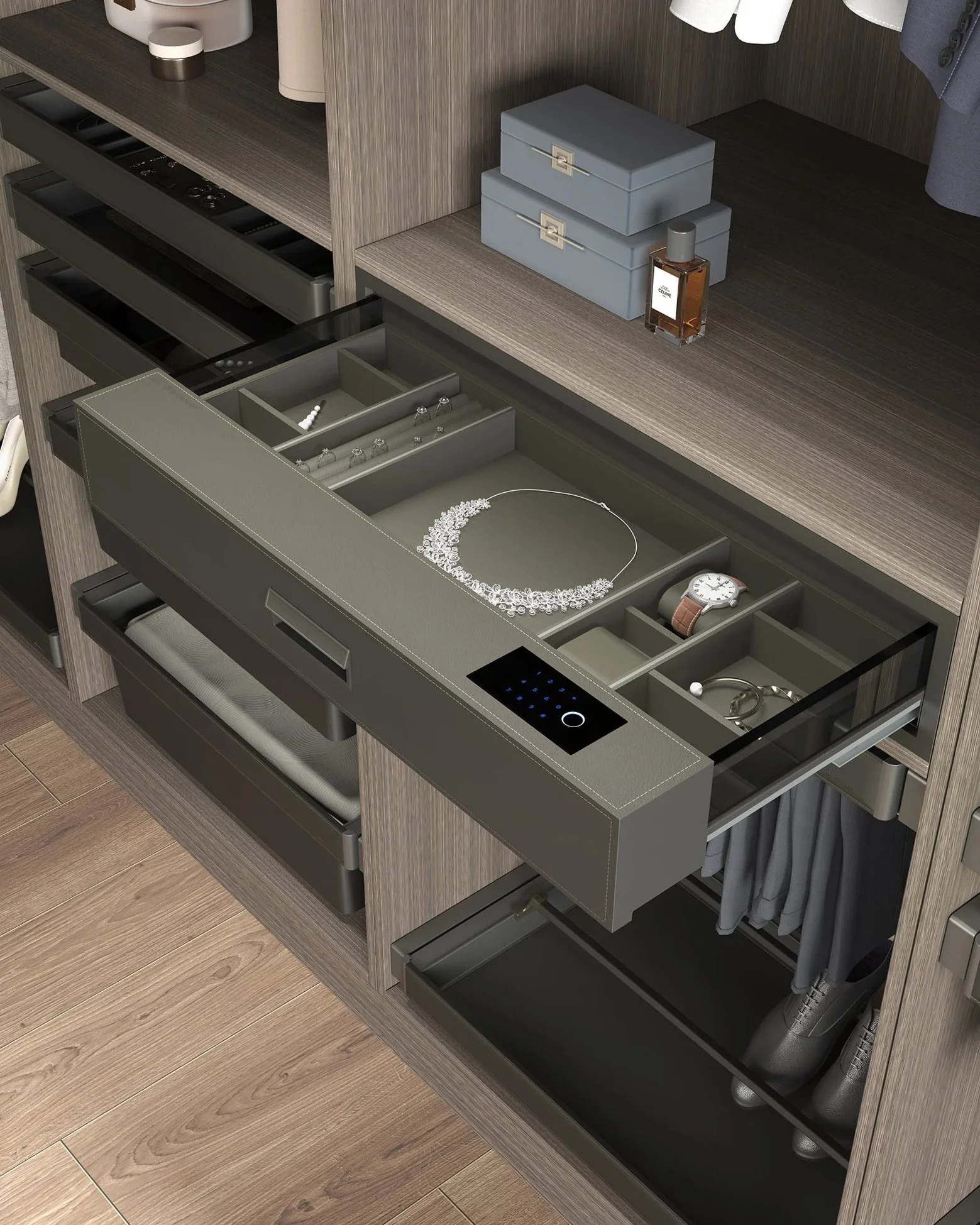 Unihopper Leka safety boks
 - Kommer i fast bredde 60 cm og 80 cm. Åpnes med fingeravtrykk eller kode