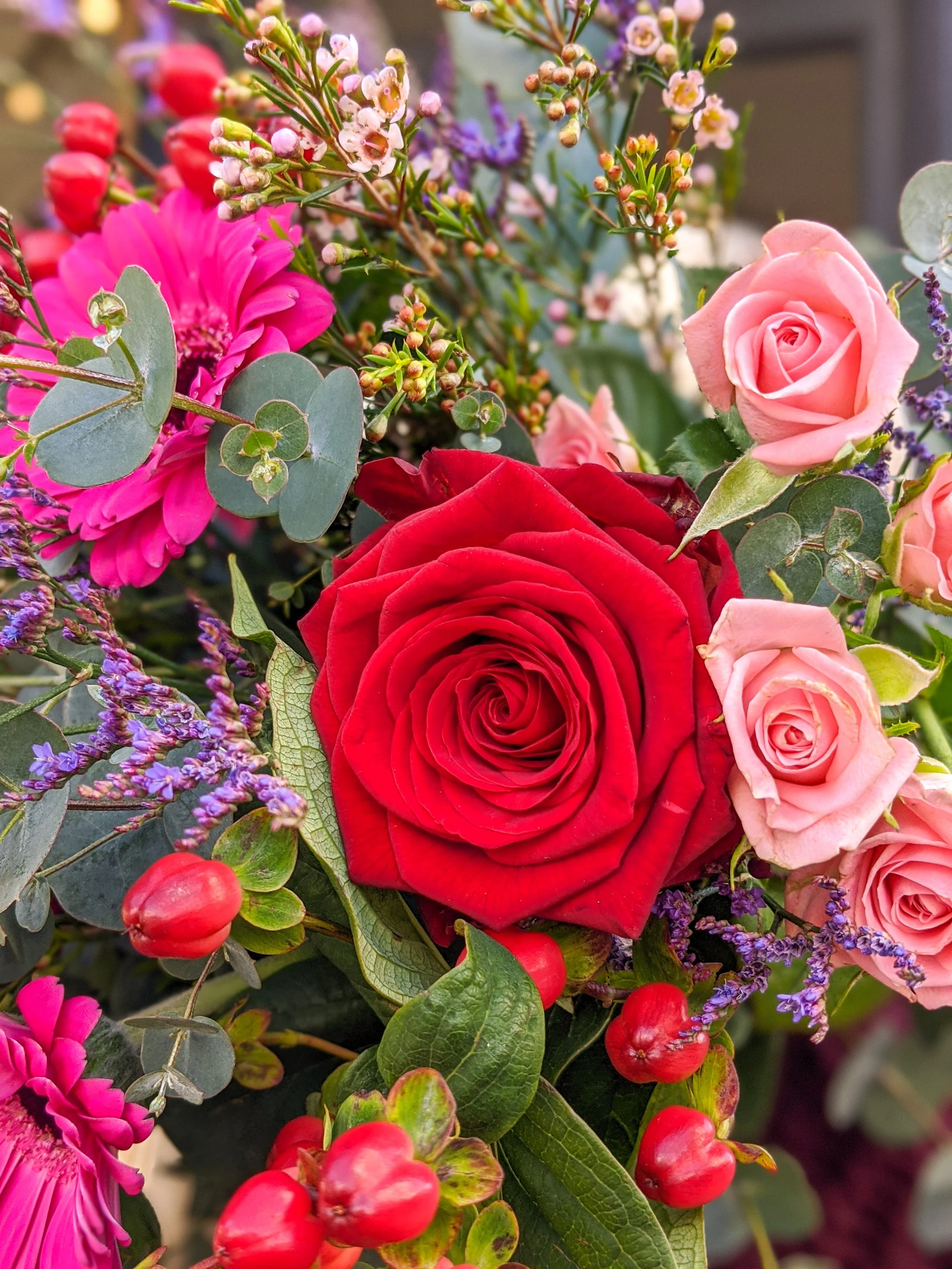 Luxury romantic seasonal mixed bouquet of flowers