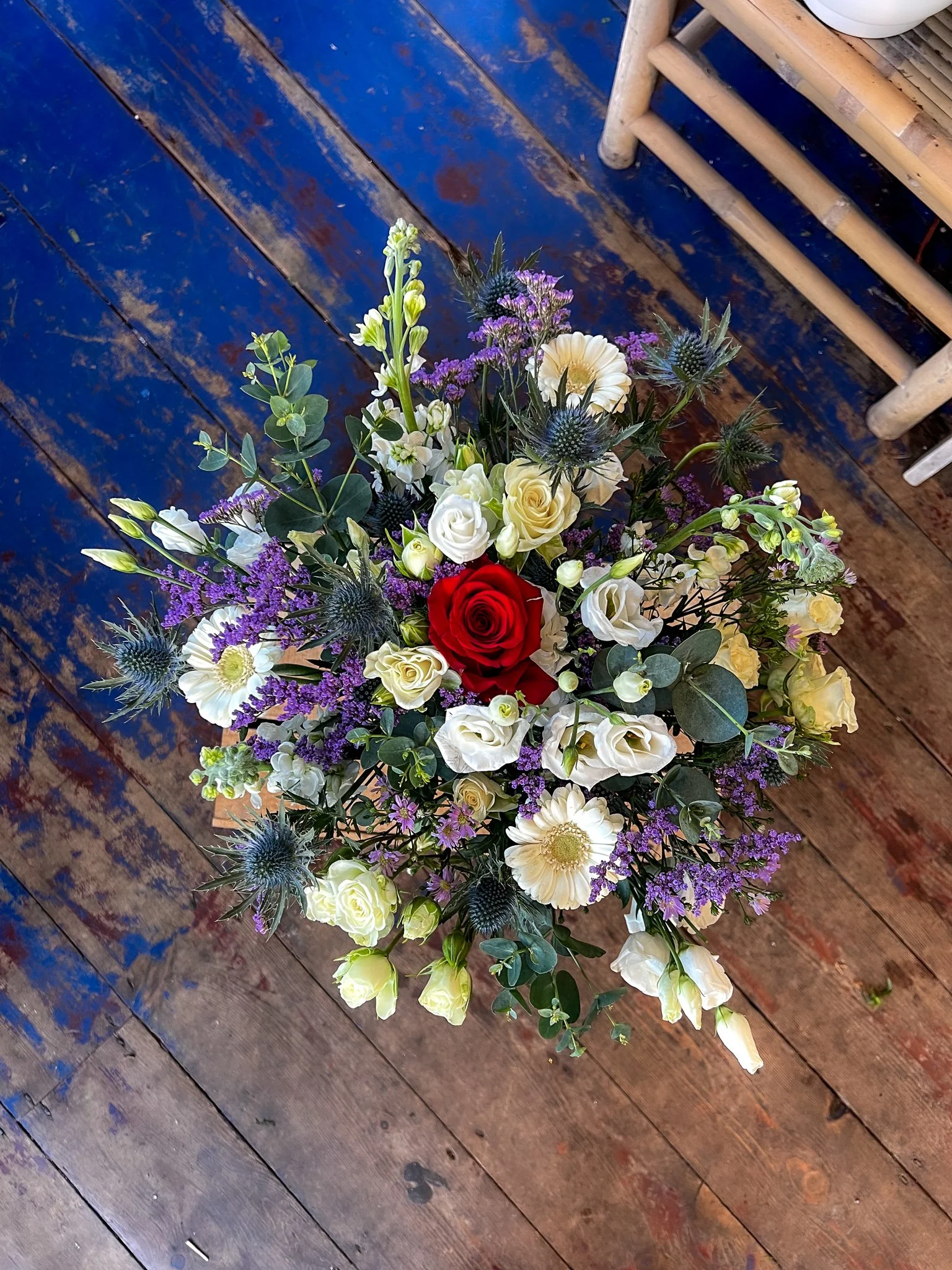 Lilac and white valentines flowers