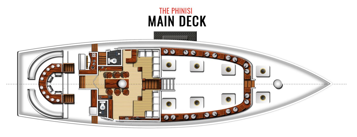 Luxury Phinisi liveaboard main deck