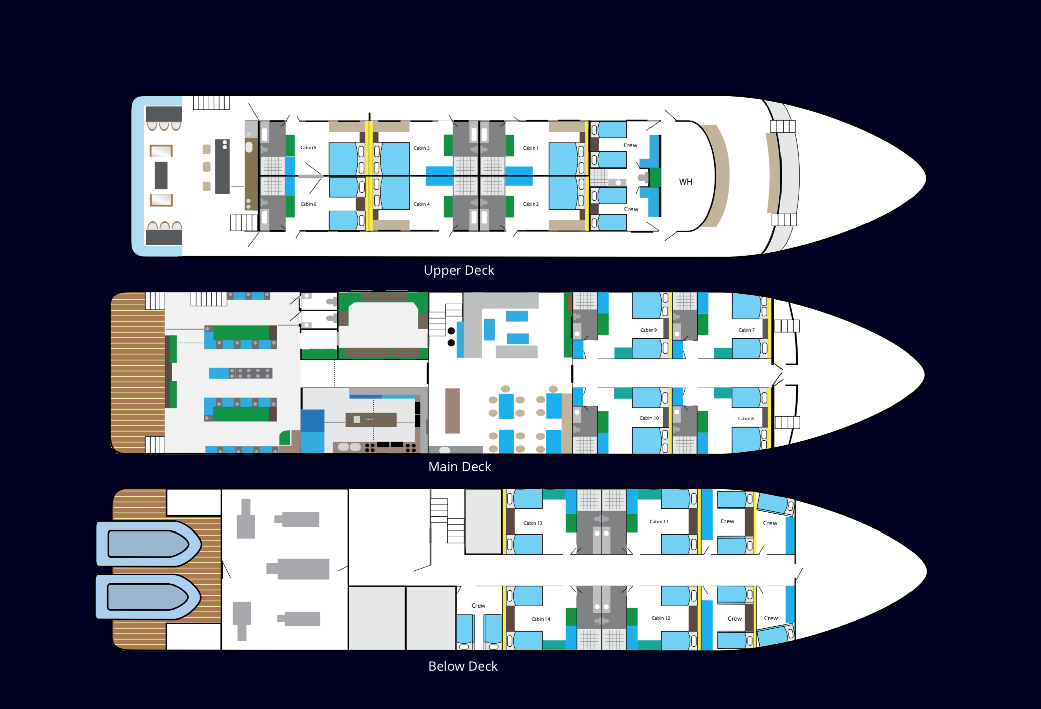 World class liveaboard deck plans